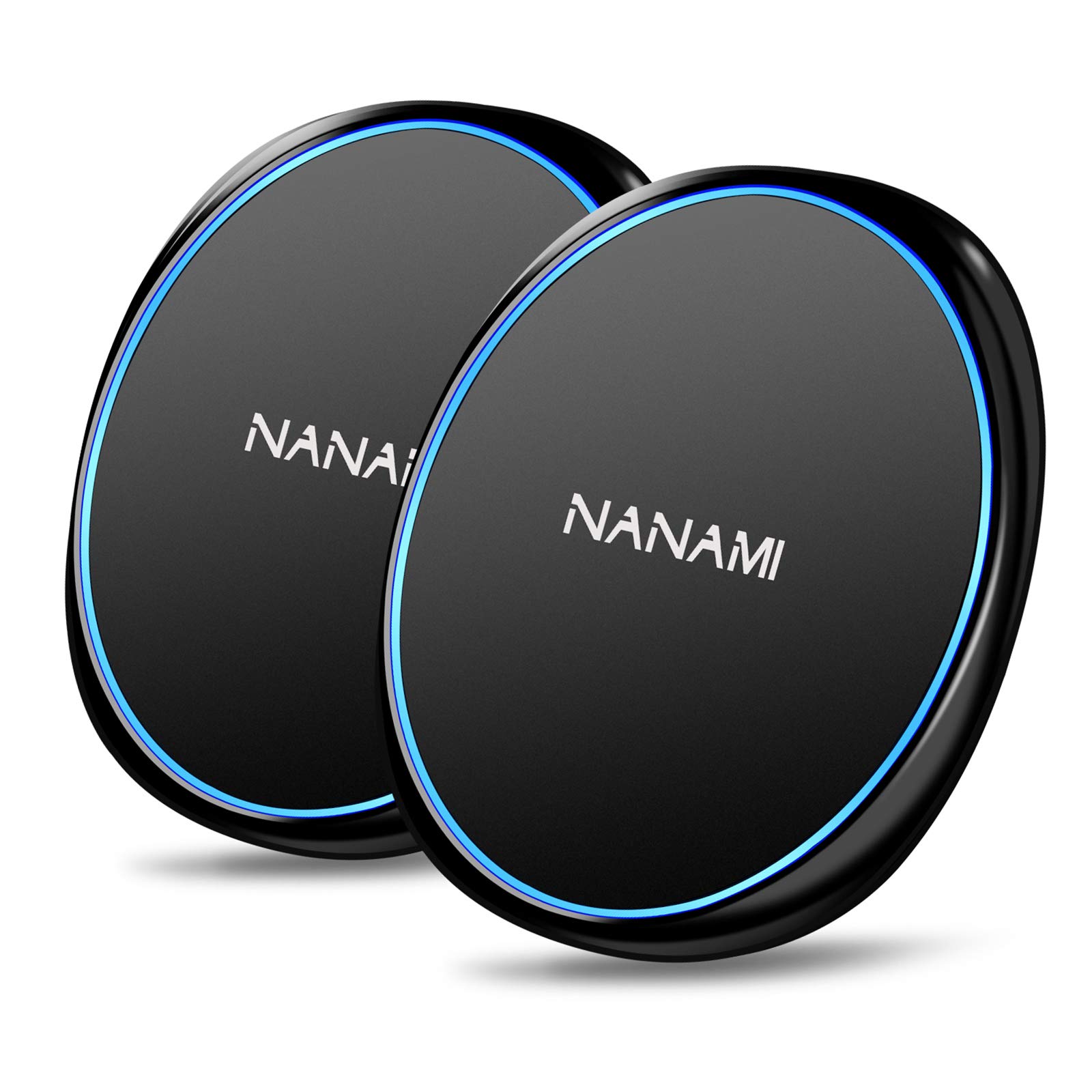 NANAMI 2-Pack 15W Max Fast Wireless Charger Pad - Compatible with iPhone 16/15/14/13/12/11/XS/XR/8, Samsung Galaxy S24/S23/S22/S21/S20/S10, AirPods Pro/3 & Pixel 6 - Perfect for Home, Office & Nightstand Charging