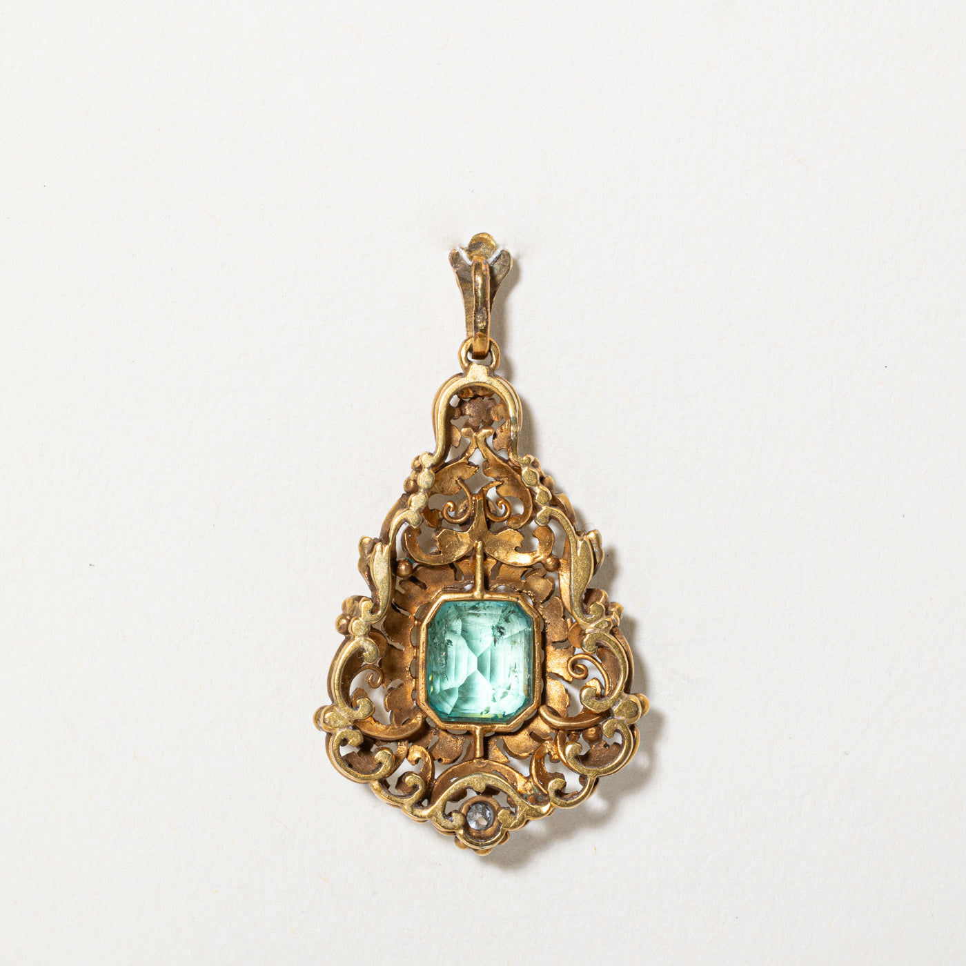 Vintage Emerald and Diamond Pendant & Earring Set - 3.71ctw Emerald, 0.19ctw Diamonds | Elegant Jewelry for Weddings, Anniversaries & Special Occasions