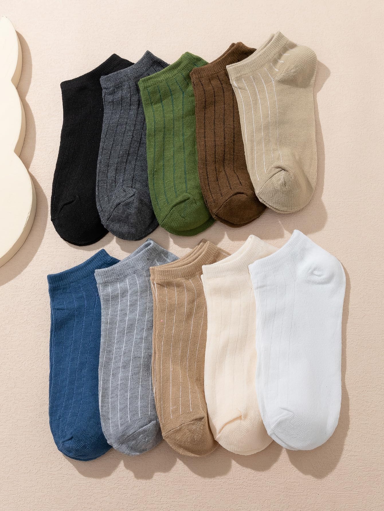 SweatyRocks Women's 10 Pairs Low Cut Solid Ankle Socks - No Show Invisible Socks for Sneakers & Casual Shoes - Breathable Comfort Socks for Everyday Wear, Workout & Travel