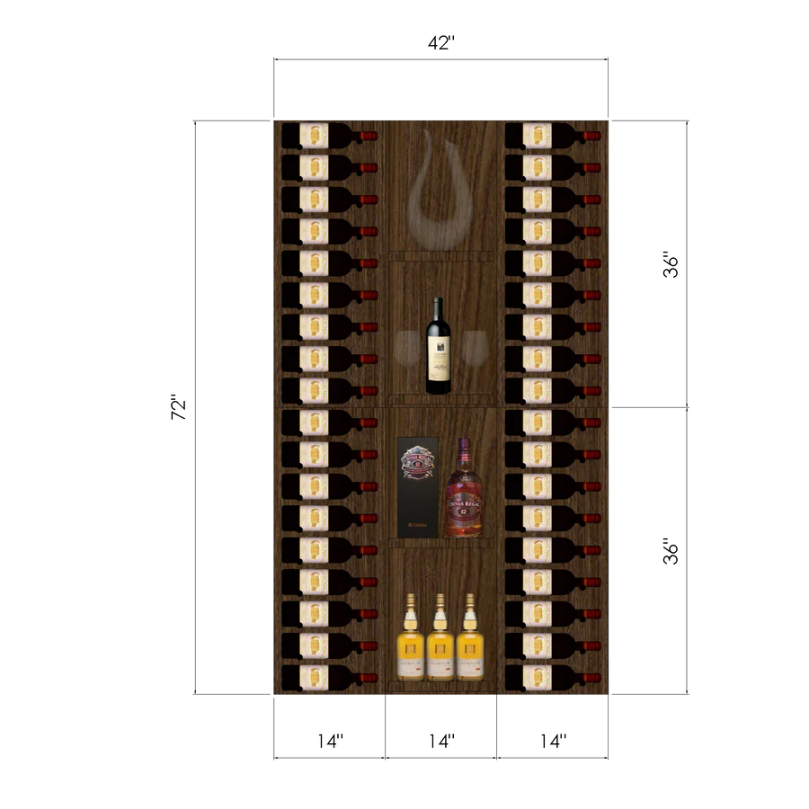 Blue Grouse THE WINE BAR VINdustry Wine Wall - Premium Wine Storage & Display Rack for Home Bars, Restaurants, and Wine Cellars