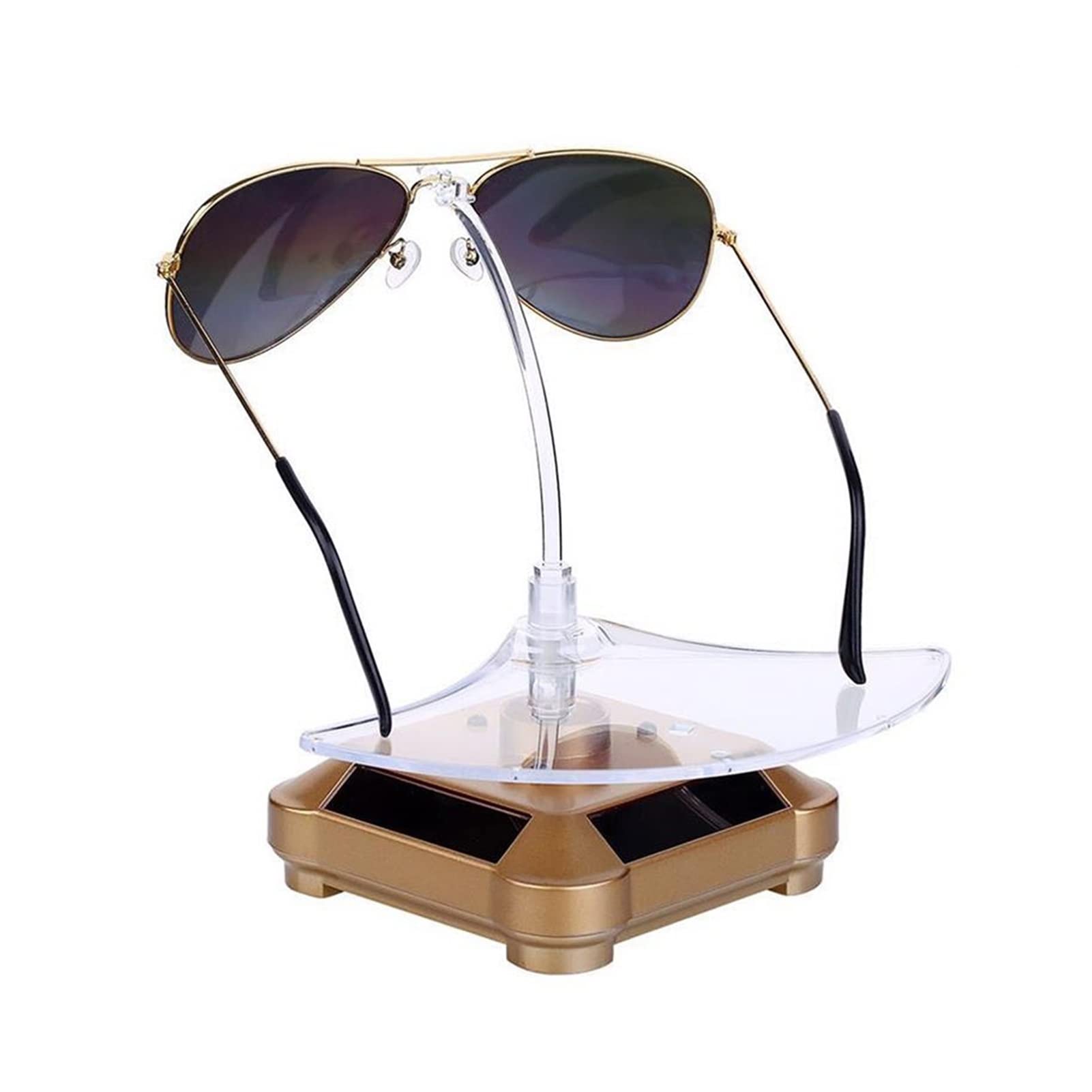 Rotary Sunglasses Organizer Stand - Golden Glasses Display Rack for Store Window & Home Storage | Eyewear Showcase for Retail Shops, Boutiques & Vanity Organization