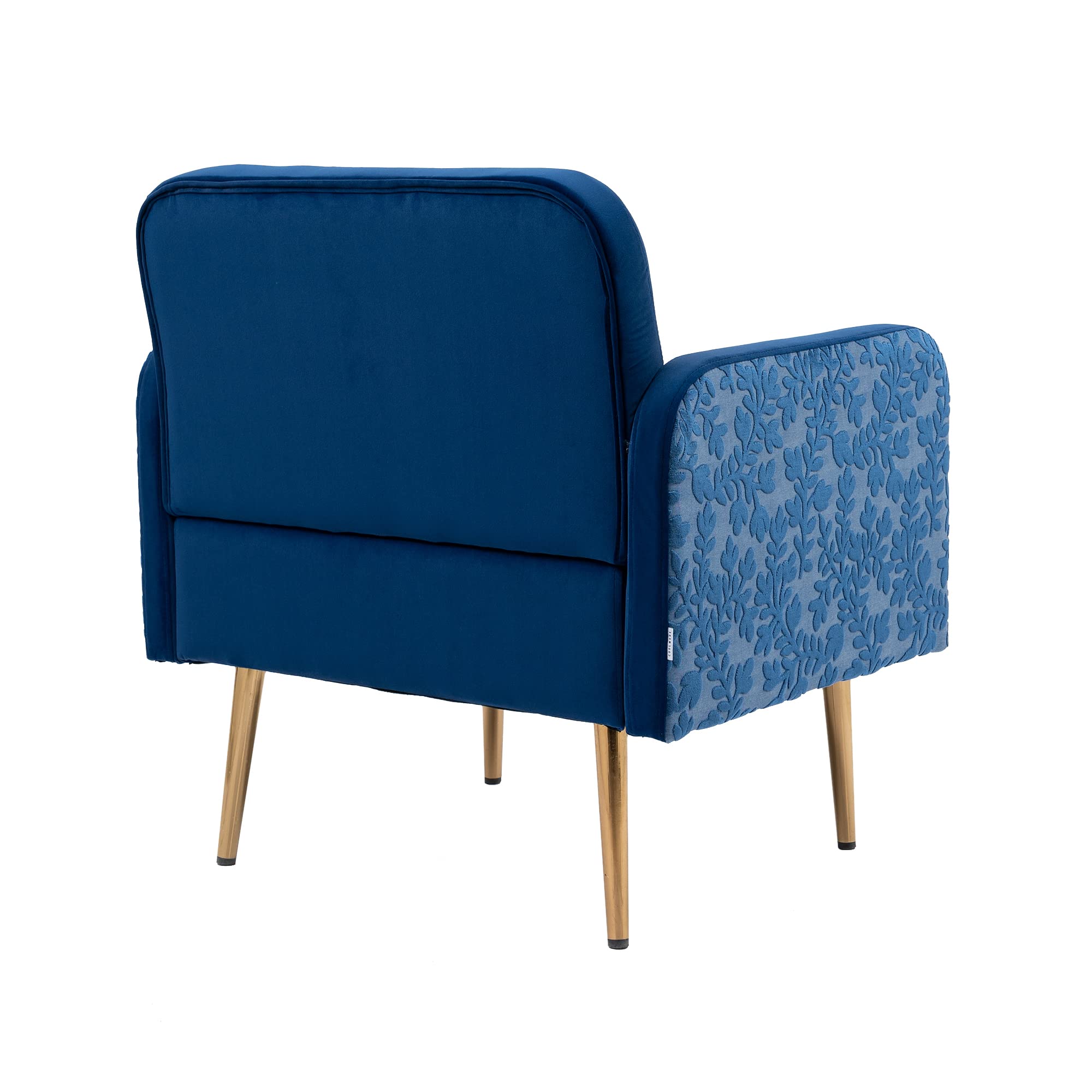 Velvet Tufted Accent Chair - Comfortable Living Room Lounge Armchair with Rose Gold Metal Trim, Upholstered Sofa Chair for Bedroom & Office Decor | Perfect for Relaxing, Reading & Small Space Seating