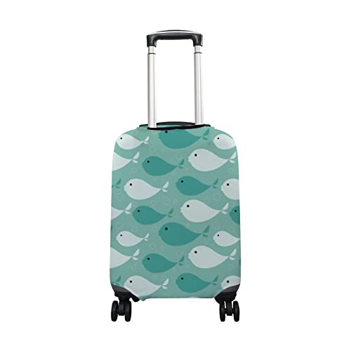 Cartoon Fish Cyan White