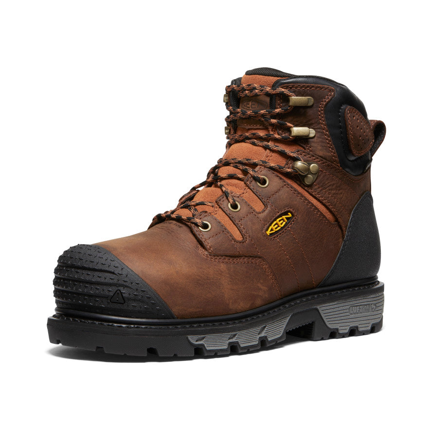 **Men's Camden 6 Waterproof Work Boot with Carbon Toe - Leather Brown/Black - Durable & Comfortable for Construction, Hiking & Outdoor Work**