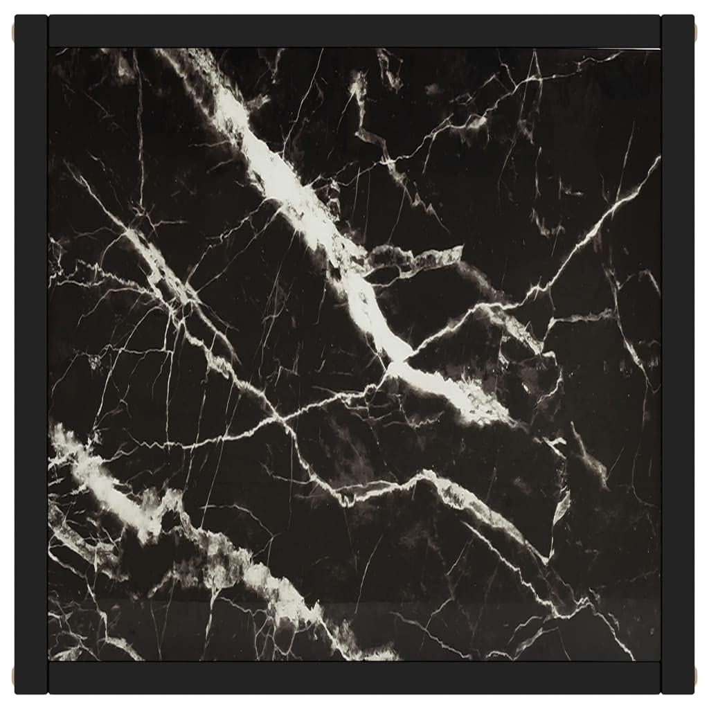 Modern Black Marble Glass Coffee Table 15.7