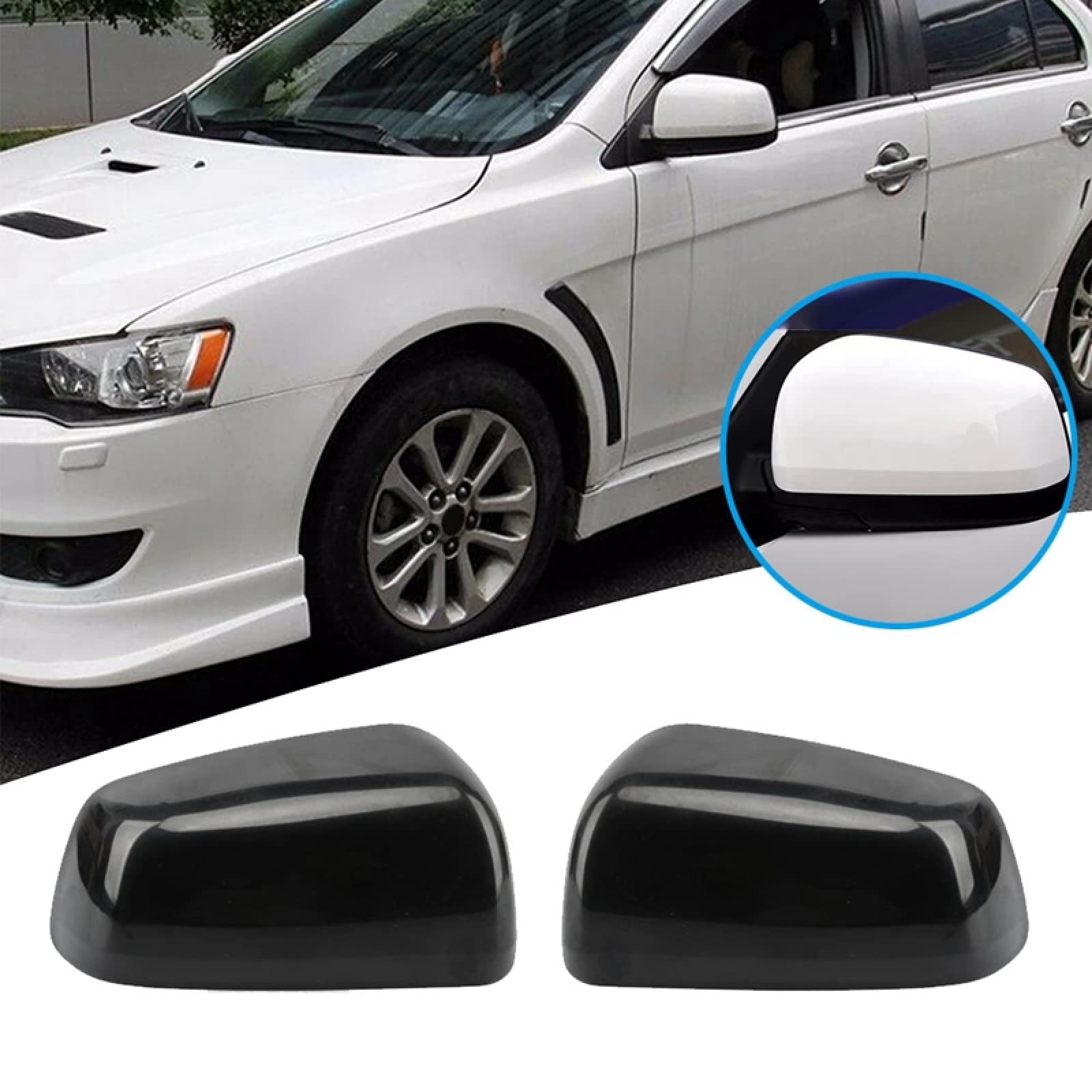 Mitsubishi Lancer EX 2009-2012 Car Mirror Cover - Side Mirror Case & Rearview Mirror Protector | Durable ABS Plastic for Weather Protection & Custom Fit Replacement | Perfect for Daily Commuting & Road Trips