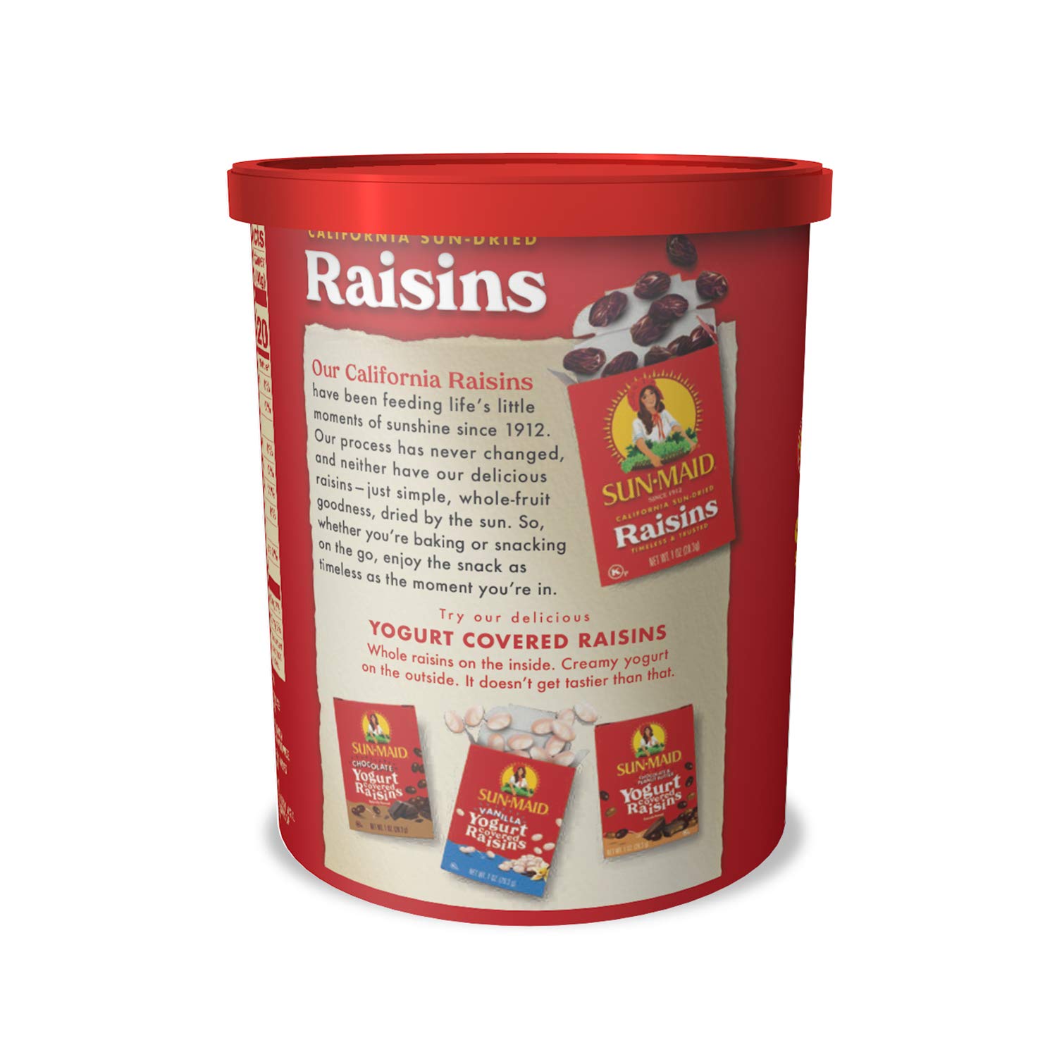 Sun-Maid California Sun-Dried Raisins - 13 oz Resealable Canister - Healthy Dried Fruit Snack for Kids & Adults - Perfect for Lunches, Hiking, Baking & Natural Sweetener Recipes
