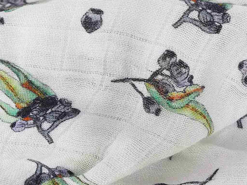 Organic Bamboo Muslin Swaddle Blanket for Babies - Soft, Breathable & Hypoallergenic - Perfect for Swaddling, Nursing & Stroller Cover