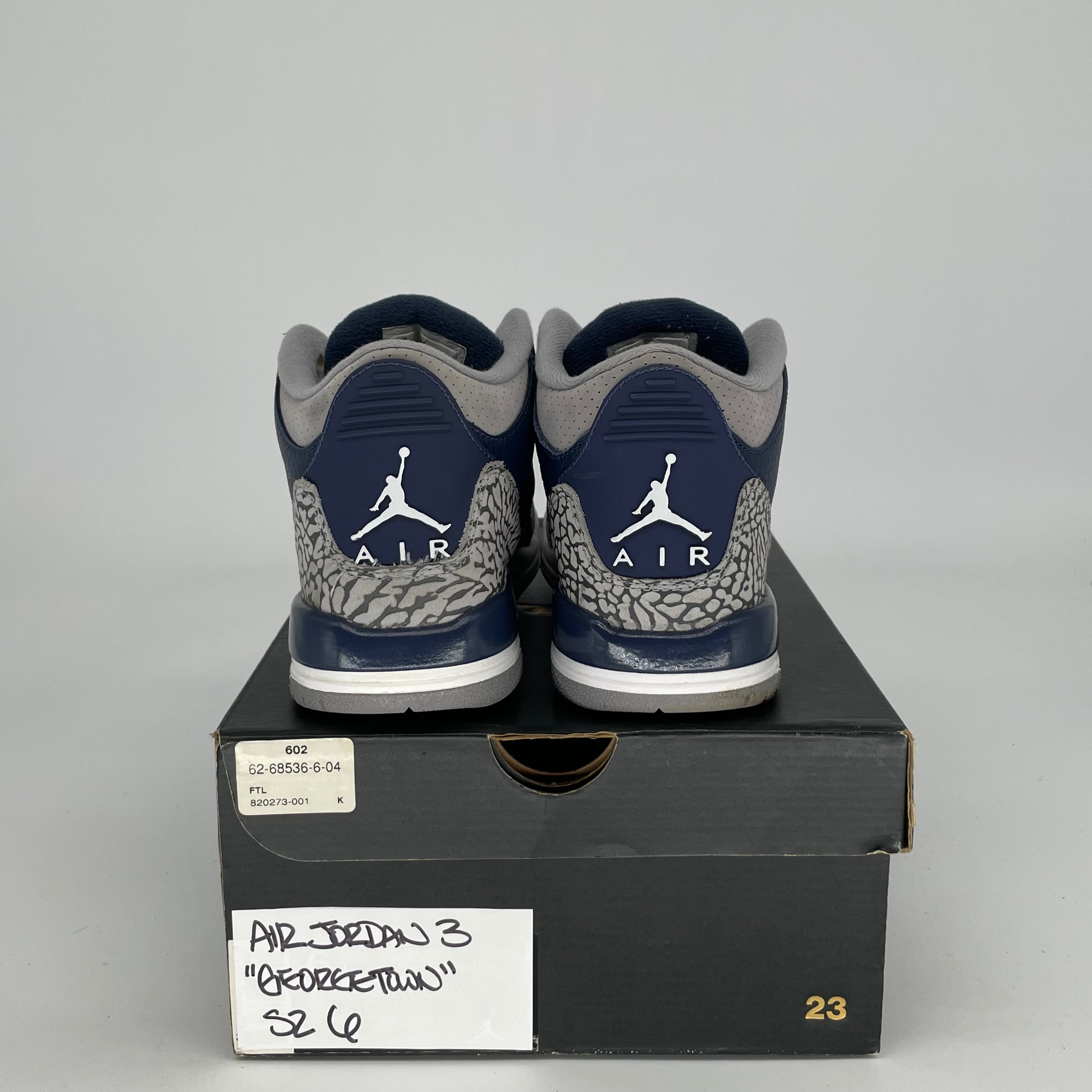 AIR JORDAN 3 GEORGETOWN Retro Sneakers - Women's Size 6/7.5W (Style# 398614-401) | Basketball Shoes for Women | Perfect for Streetwear, Gym & Casual Outfits