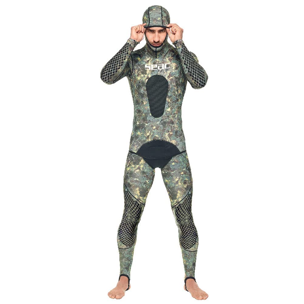 Seac Pirana 2 Piece Freediving Wetsuit for Men & Women - Comfortable Neoprene Scuba Diving Suit for Spearfishing, Snorkeling & Cold Water Swimming