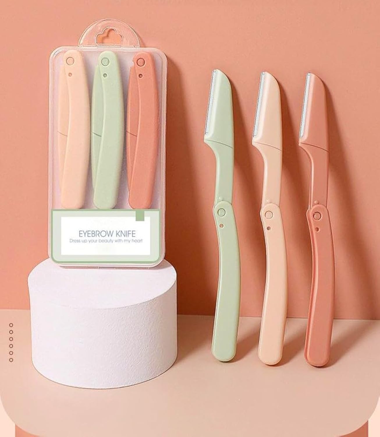 Women's Face Razors & Eyebrow Shavers - 3 Pack Facial Hair Removal Kit for Smooth Skin | Perfect for Eyebrow Shaping, Peach Fuzz Removal & At-Home Grooming