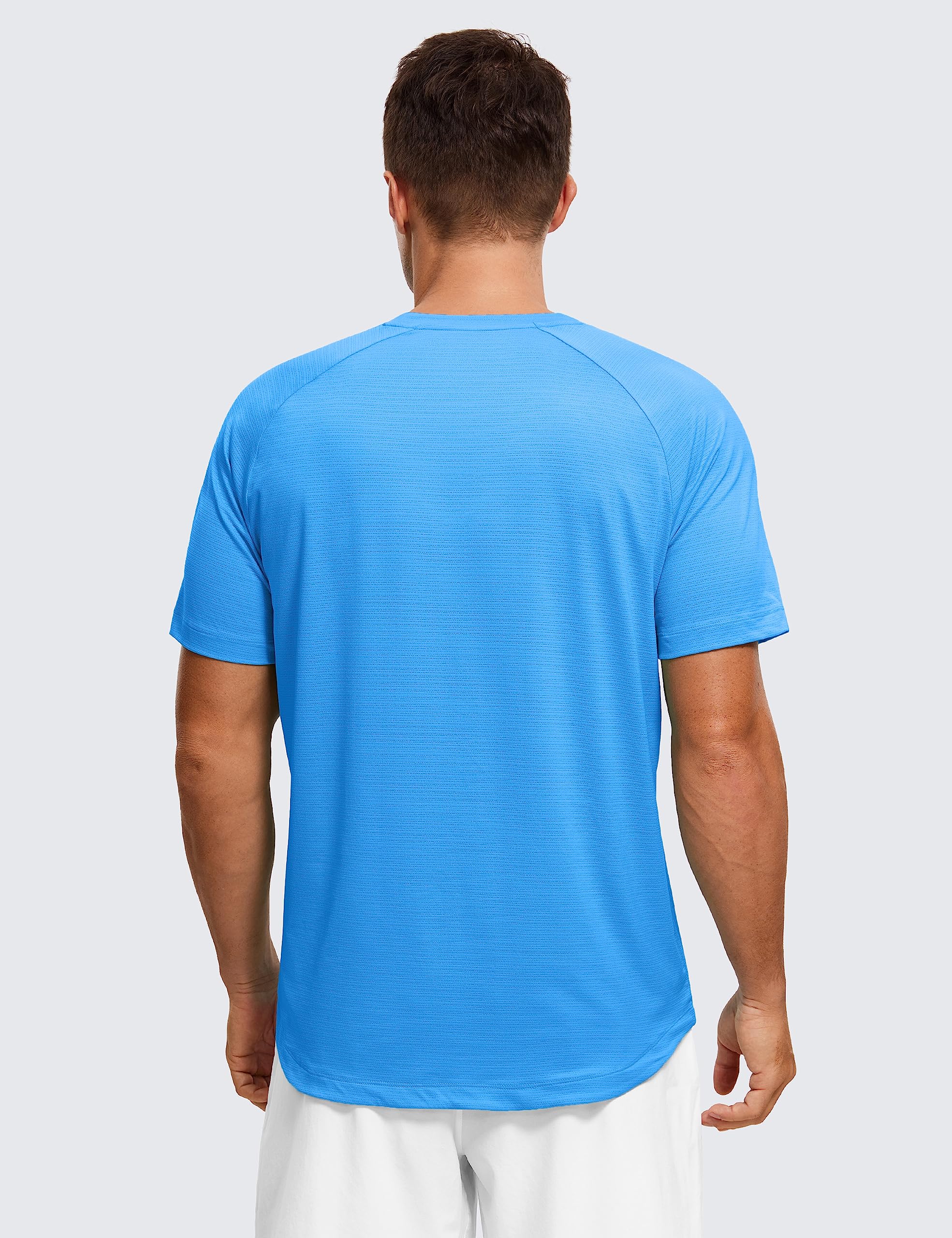 CRZ YOGA Men's Lightweight Athletic T-Shirt - Moisture Wicking Quick Dry Running Shirt, Breathable Workout Gym Top with Short Sleeve for Jogging, Training & Fitness Activities