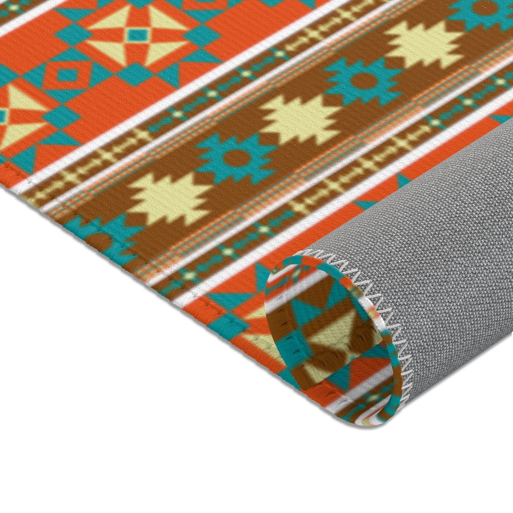 Southwest Aztec Print Area Rugs - Non-Slip Boho Chic Tribal Design Rug for Living Room, Bedroom & Dorm Decor