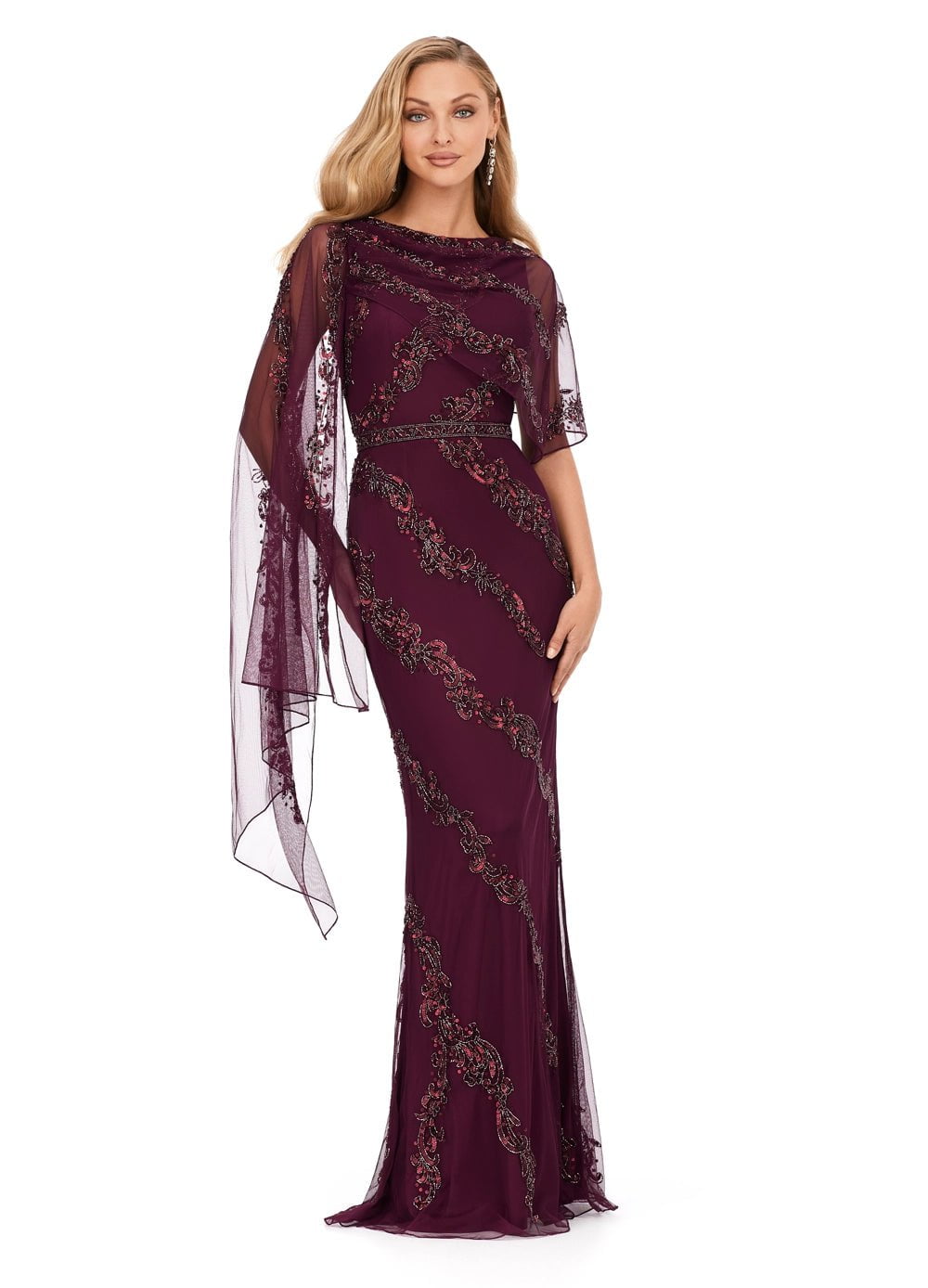 ASHLEYlauren 11213 Women's Elegant Party Dress - Perfect for Evening Events, Weddings & Special Occasions