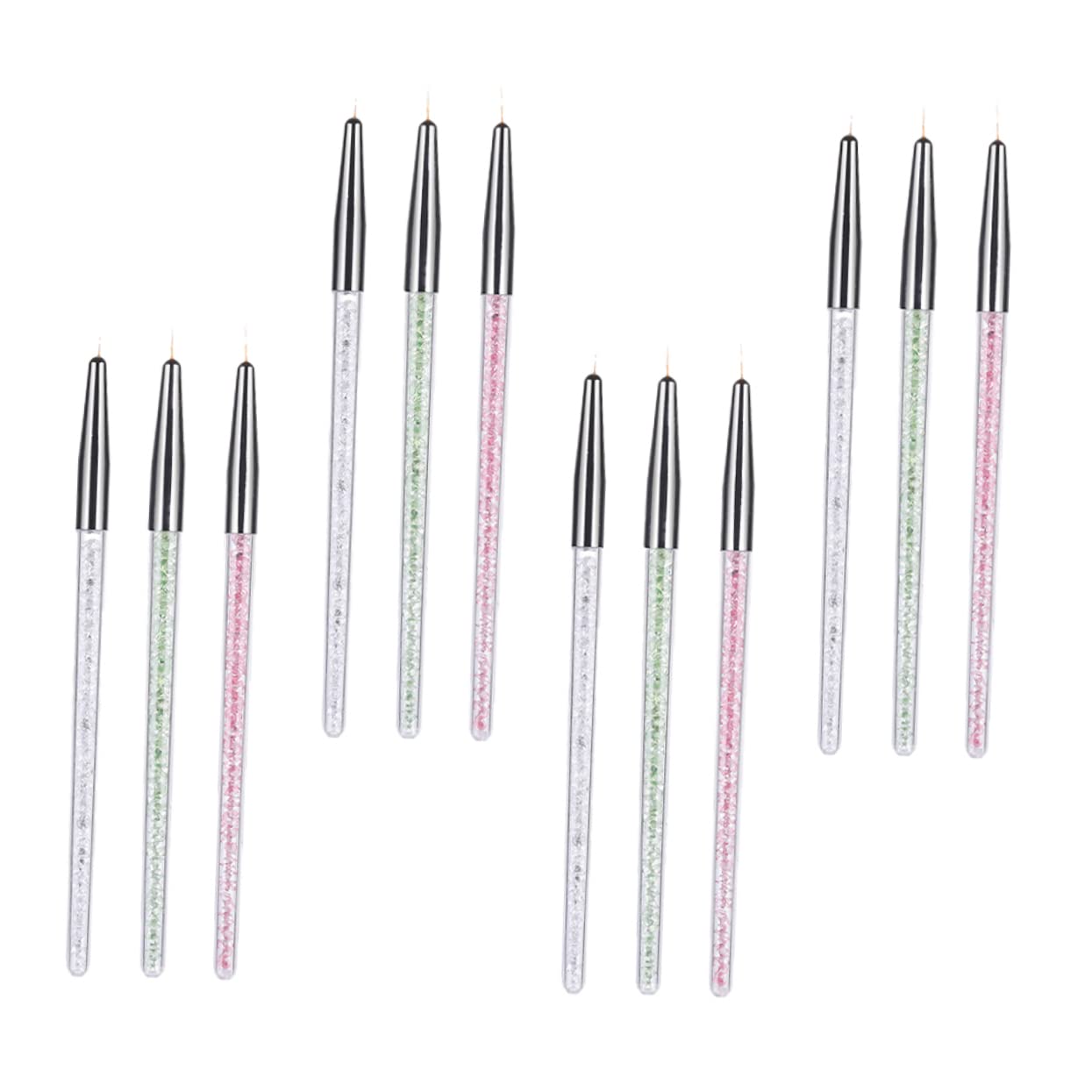 Mikinona 12pcs Professional Acrylic Nail Brush Set - 3D Nail Art Liner, Painting Pen & Nail Tools for Salon, DIY Manicure, Gel Extensions & Creative Nail Designs