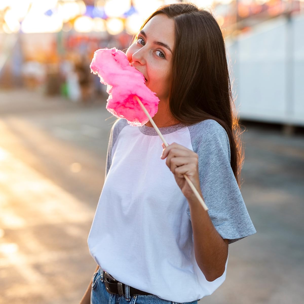 10 Pack Mini Cotton Candy Bags - Strawberry Flavor, 0.42oz Each, Individually Wrapped Pink Kosher Candy for Parties, Favors & Events - Perfect for Birthday Celebrations, Baby Showers and Carnival Treats
