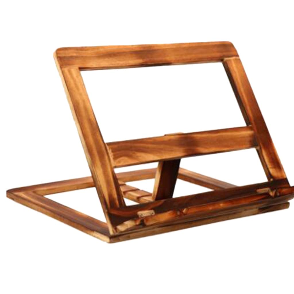 Foldable Wooden Recipe Book Stand with Adjustable Angle - Kitchen Cookbook Holder, Reading Bookshelf & Tablet PC Stand for Cooking, Studying, and Office Use