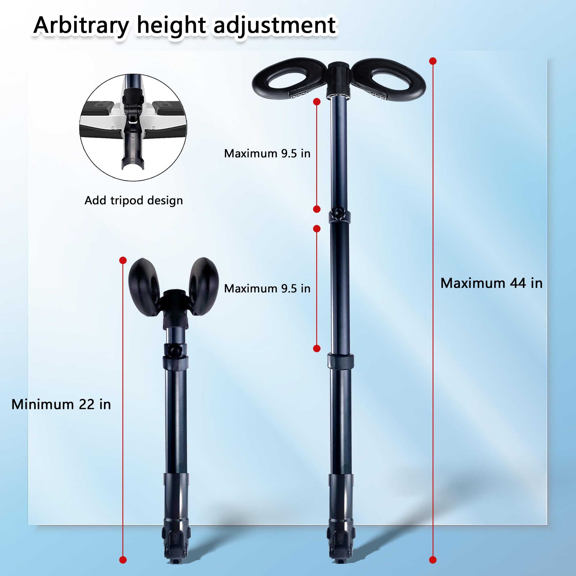 Adjustable Segway Ninebot miniPRO & miniLITE Hoverboard Handlebar - 3-in-1 Function with Hand Grip, Leg Clamp & Foot Support - Knee Pressure Relief - Perfect for Commuting, Campus Travel & Urban Mobility