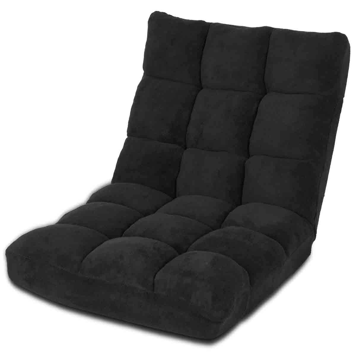 Adjustable 14-Position Folding Floor Chair - Padded Lazy Sofa with Back Support, Ergonomic Gaming & Reading Chair for Home Office - Perfect for Small Spaces, Meditation, and Relaxing