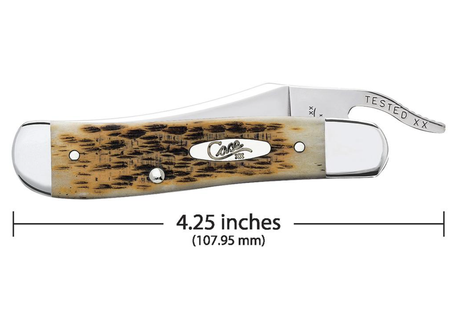 Amber Bone Peach Seed Jig RussLock® Pocket Knife (00260) - Durable Folding Knife for Camping, Hunting & Everyday Carry (EDC)