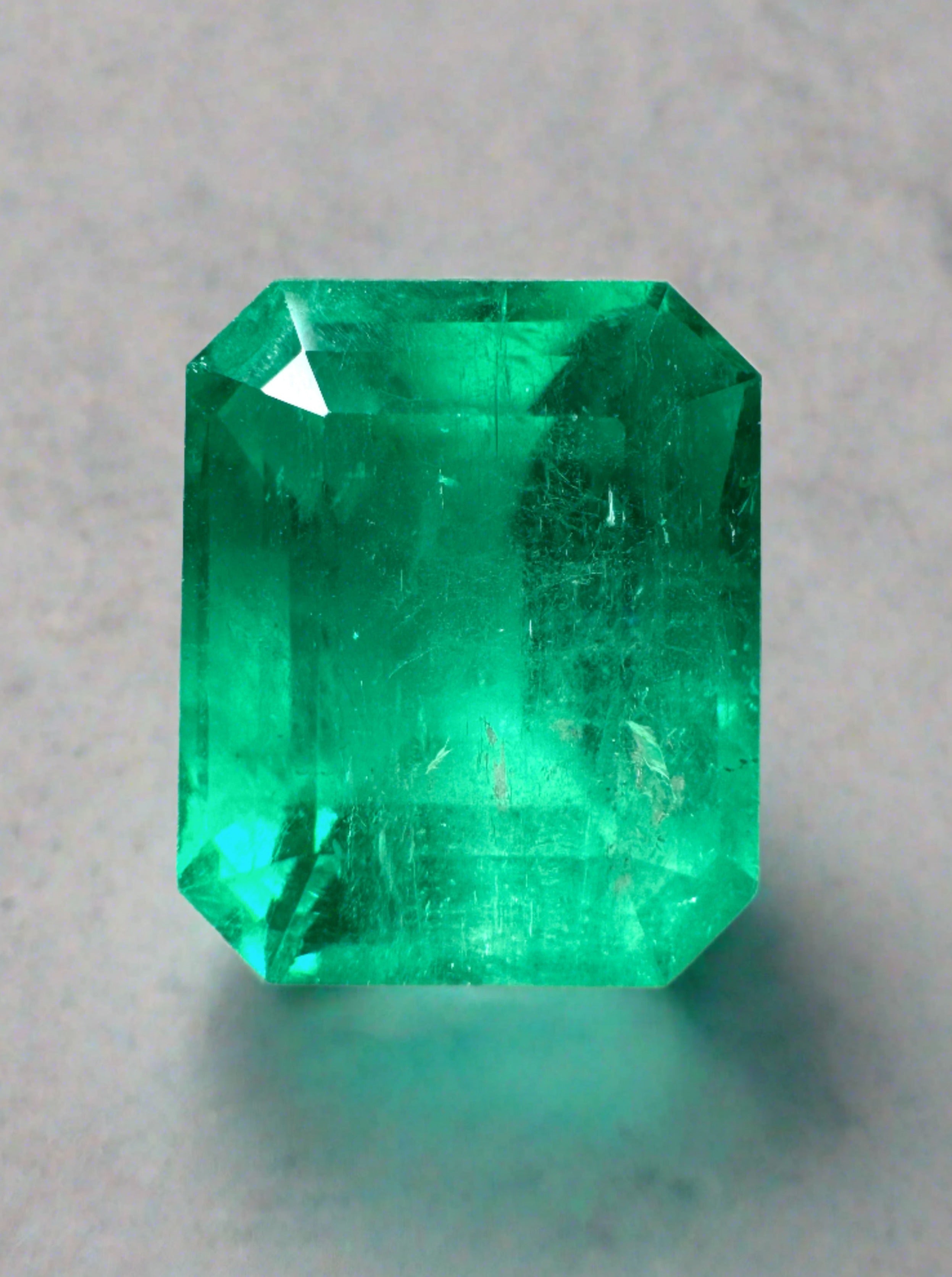 7.81 Carat 12x10mm Loose Colombian Emerald Gemstone - Emerald Cut for Jewelry Making, Engagement Rings & Luxury Gifts