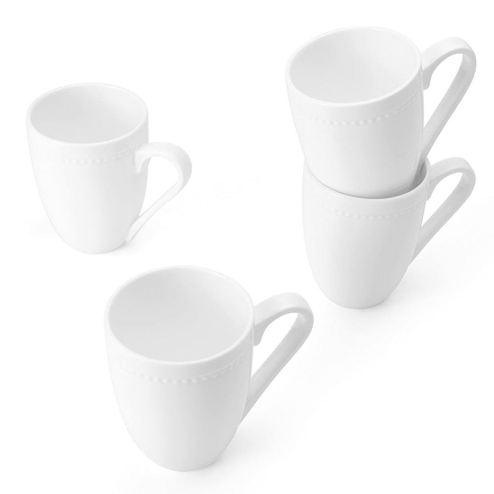 Loria Set of 4 Coffee Mugs with Handle - Ceramic Tea Cups for Home, Office & Gifts - Dishwasher & Microwave Safe (14oz) - Perfect for Coffee, Tea, Hot Chocolate & Soups