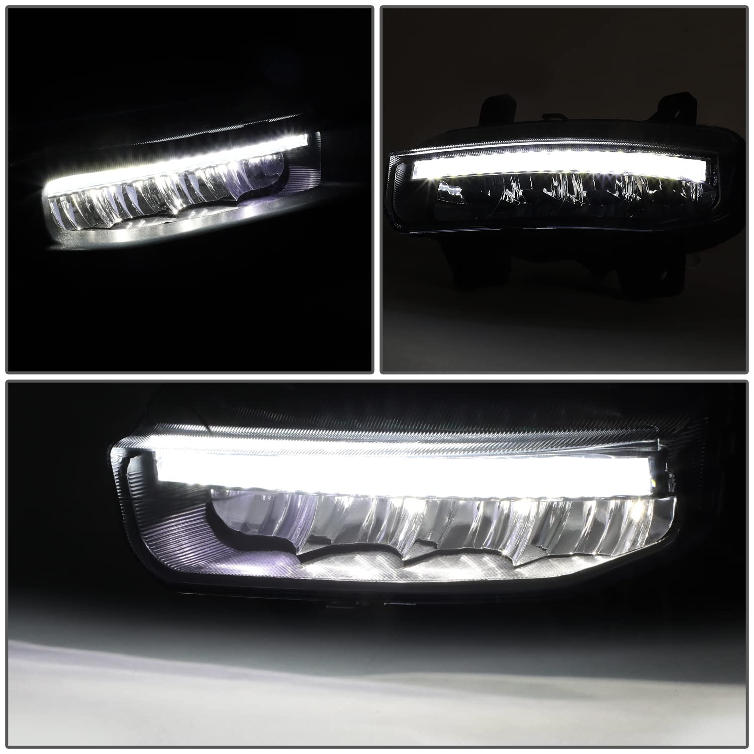 DNA MOTORING FL-ZTL-351-CH Chrome LED Light Bar Fog Lights - Clear Lens, Compatible with 2019-2022 Ram 1500 - Perfect for Off-Roading & Night Driving