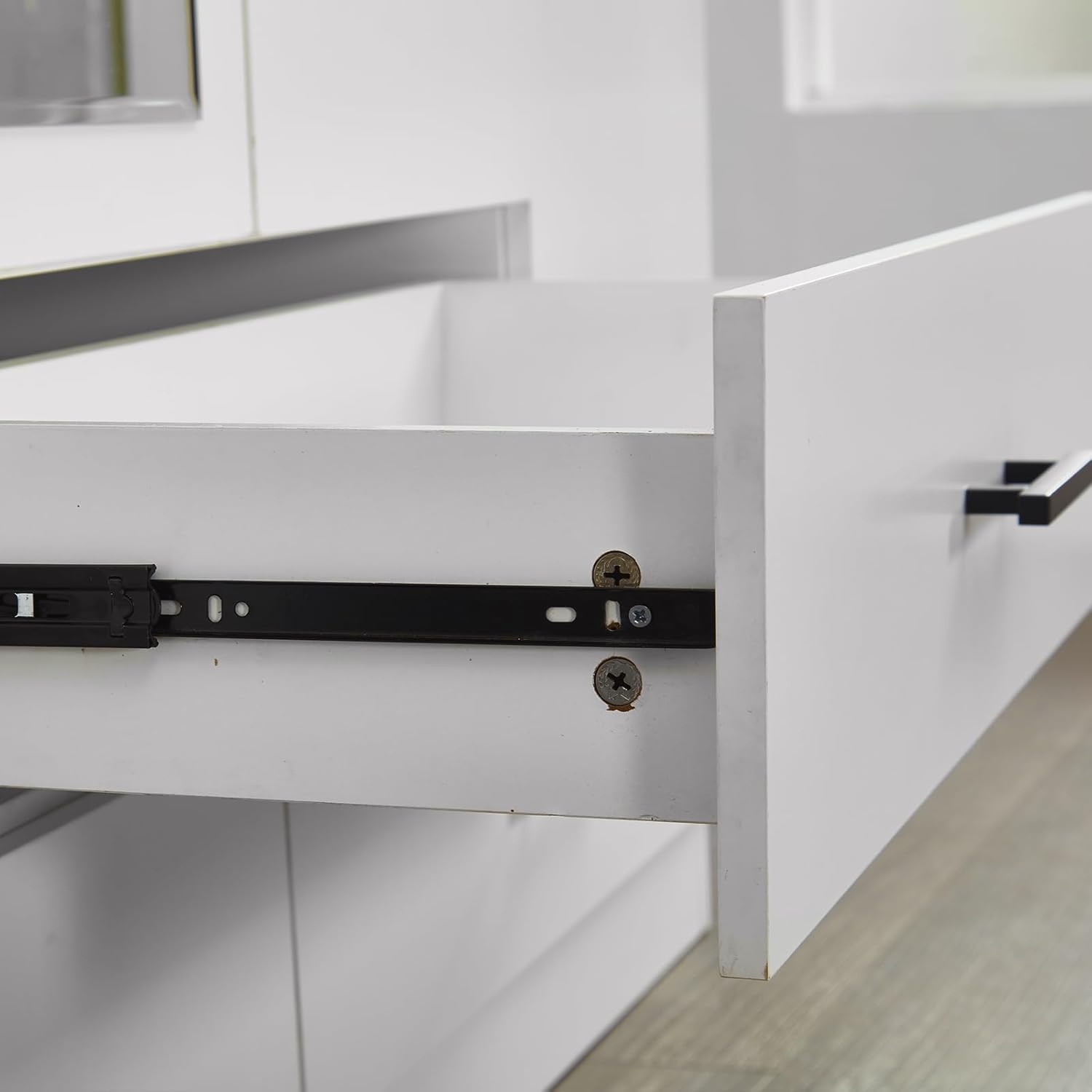 White 4-Door Wardrobe Closet with Mirror & 3 Drawers - Wooden Armoire Storage Cabinet for Bedroom Organization | Perfect for Master Bedroom, Guest Room, and Apartment Storage Solutions
