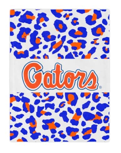Florida Gators Soft Blanket - Orange & Blue Leopard Print College Football Blanket for Baby, Gift & Home Decor - Perfect for Game Day, Nursery & Cozy Nights