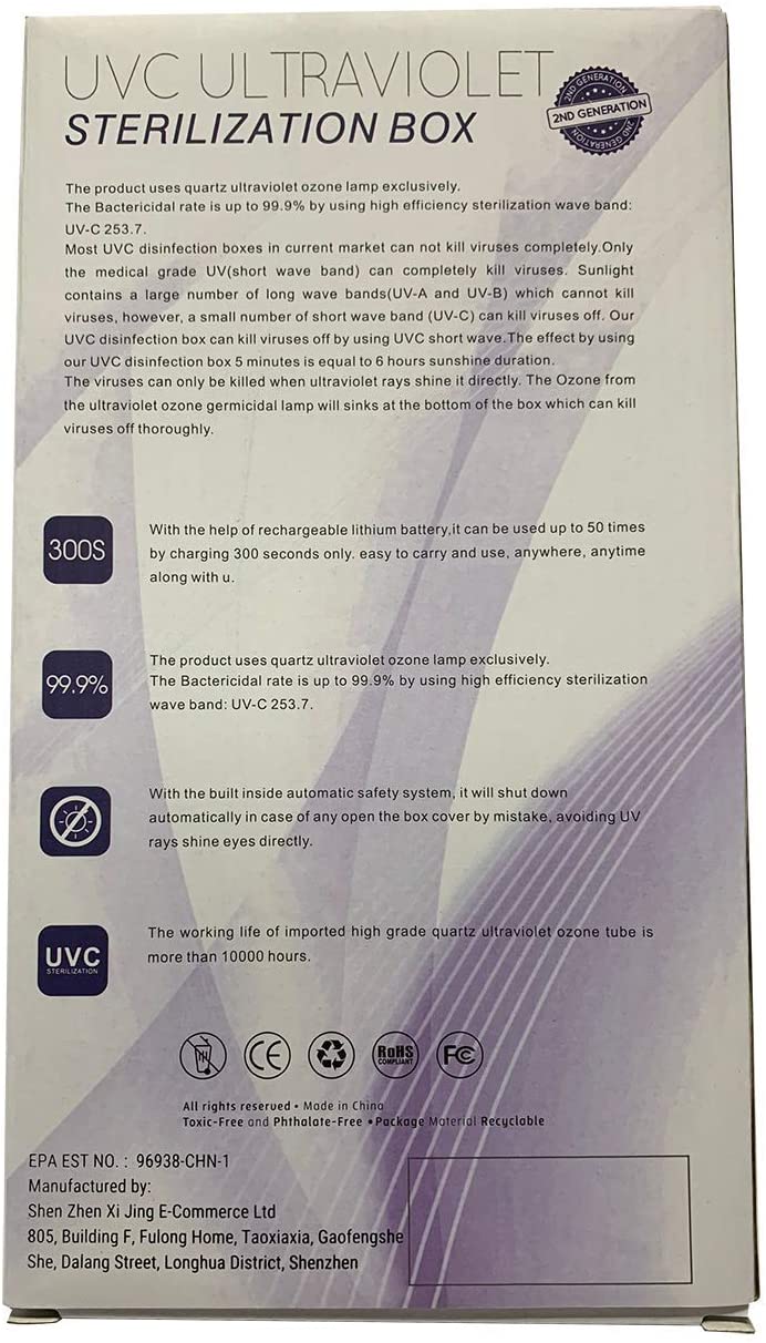 Portable UV Phone Sterilizer Box with USB Charging - Sanitize Cell Phones, Keys, Jewelry & Small Items | Perfect for Travel, Home & Office Use