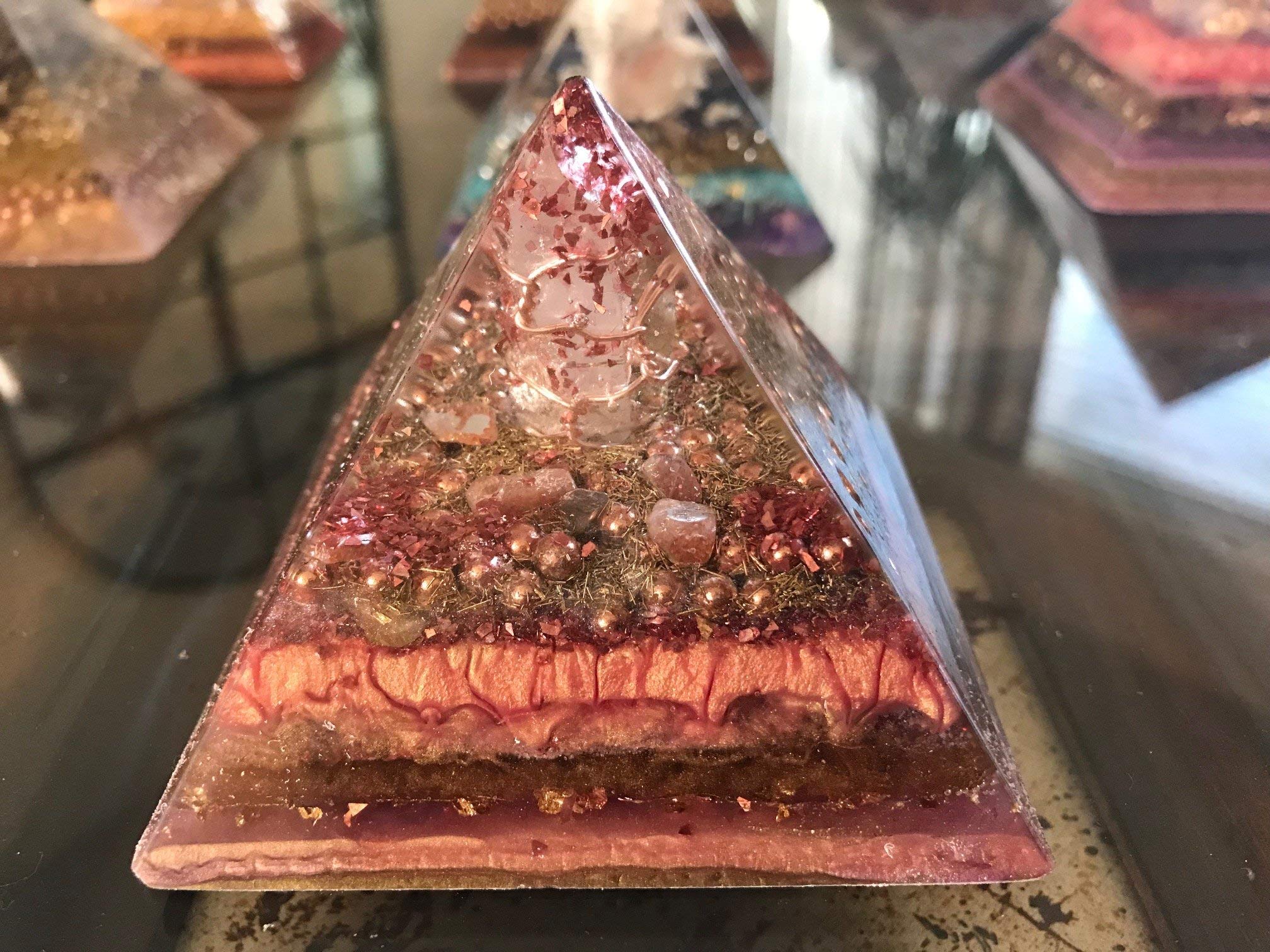 Small Orgone Pyramid Generator for Healing & Abundance - Golden Ratio Energy Enhancer for Meditation, Reiki & Positive Energy Work