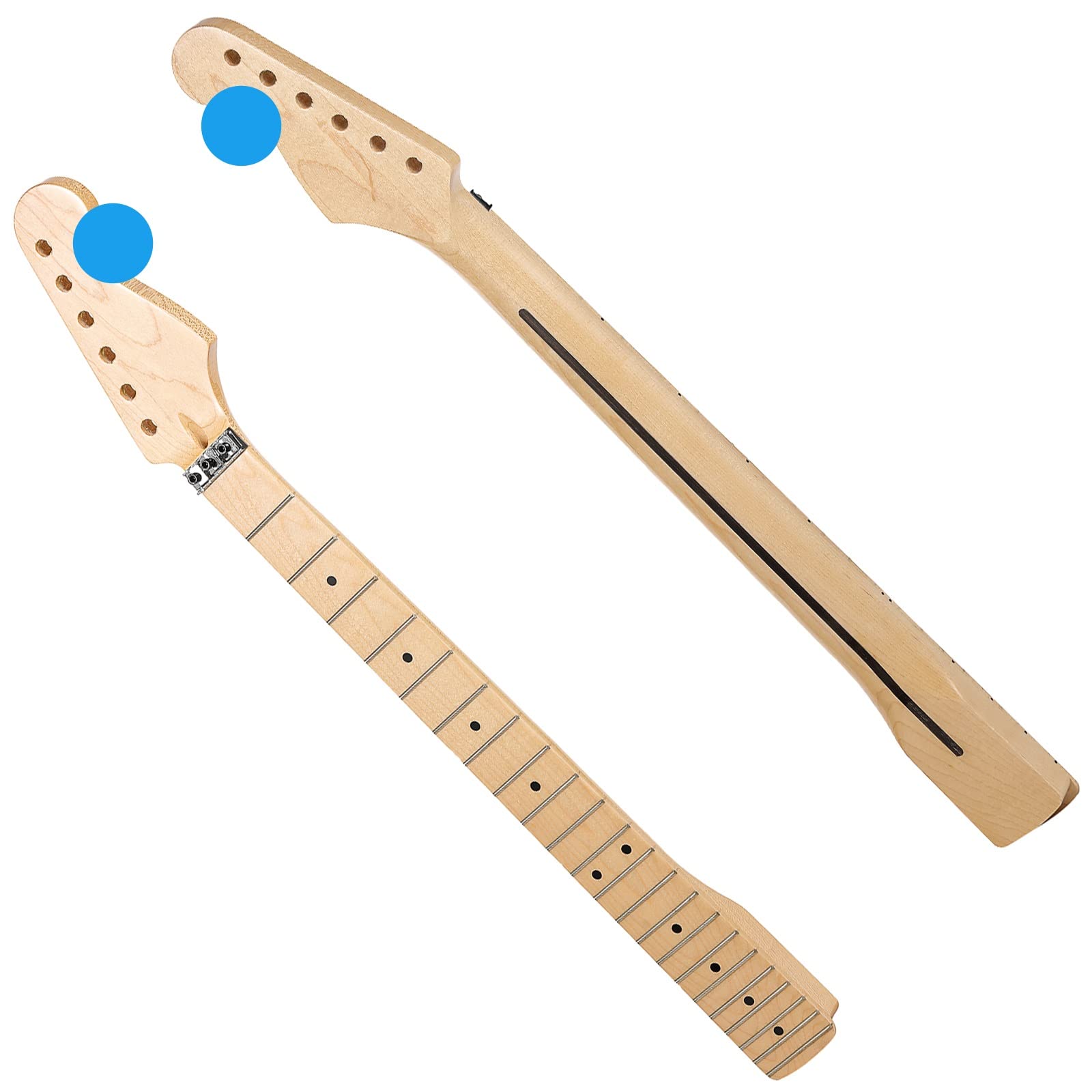 22 Fret Electric Guitar Neck - Premium Canadian Maple, Double Rocking Design for Rock & Metal | Perfect for Stage Performances & Studio Recording
