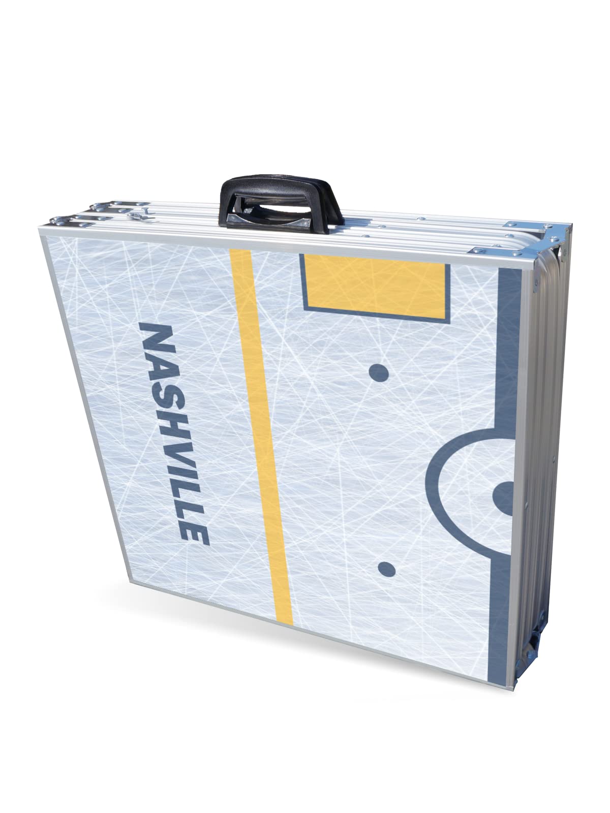 8-Foot Folding Portable Beer Pong Table with Optional Cup Holders & LED Lights - Nashville Hockey Rink Design (Choose Your Model) - Perfect for Backyard Parties, Tailgating & College Events