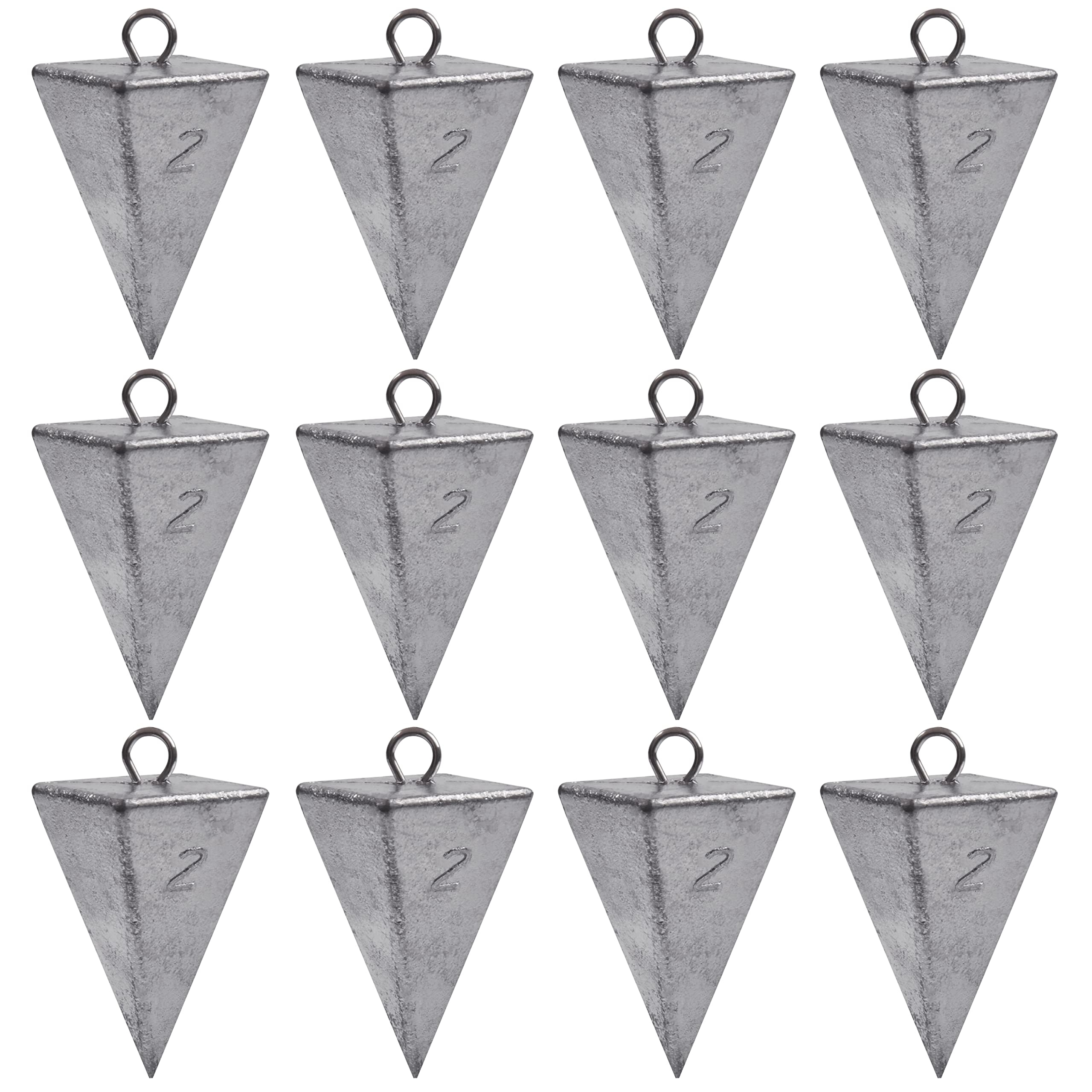 Pyramid Sinkers Fishing Weights 1oz-8oz - Bullet & Tangle-Free Saltwater Surf Fishing Gear - Perfect for Surf Casting, Bottom Fishing & Ocean Angling