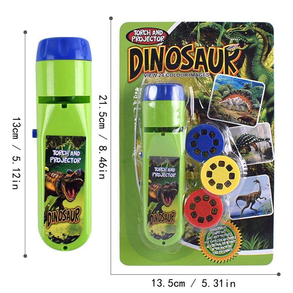 Dinosaur & Sea World Slide Projector Torch - 48 Image Educational Projection Light for Kids, Toddlers, Bedtime Stories & Learning | Night Light Flashlight for Children's Room, Camping & Sensory Play