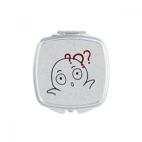 DIYthinker Black Cute Chat Happy Pattern Square Mirror - Portable Compact Pocket Makeup Mirror with Double Sided Glass for Travel, Home & Office Use