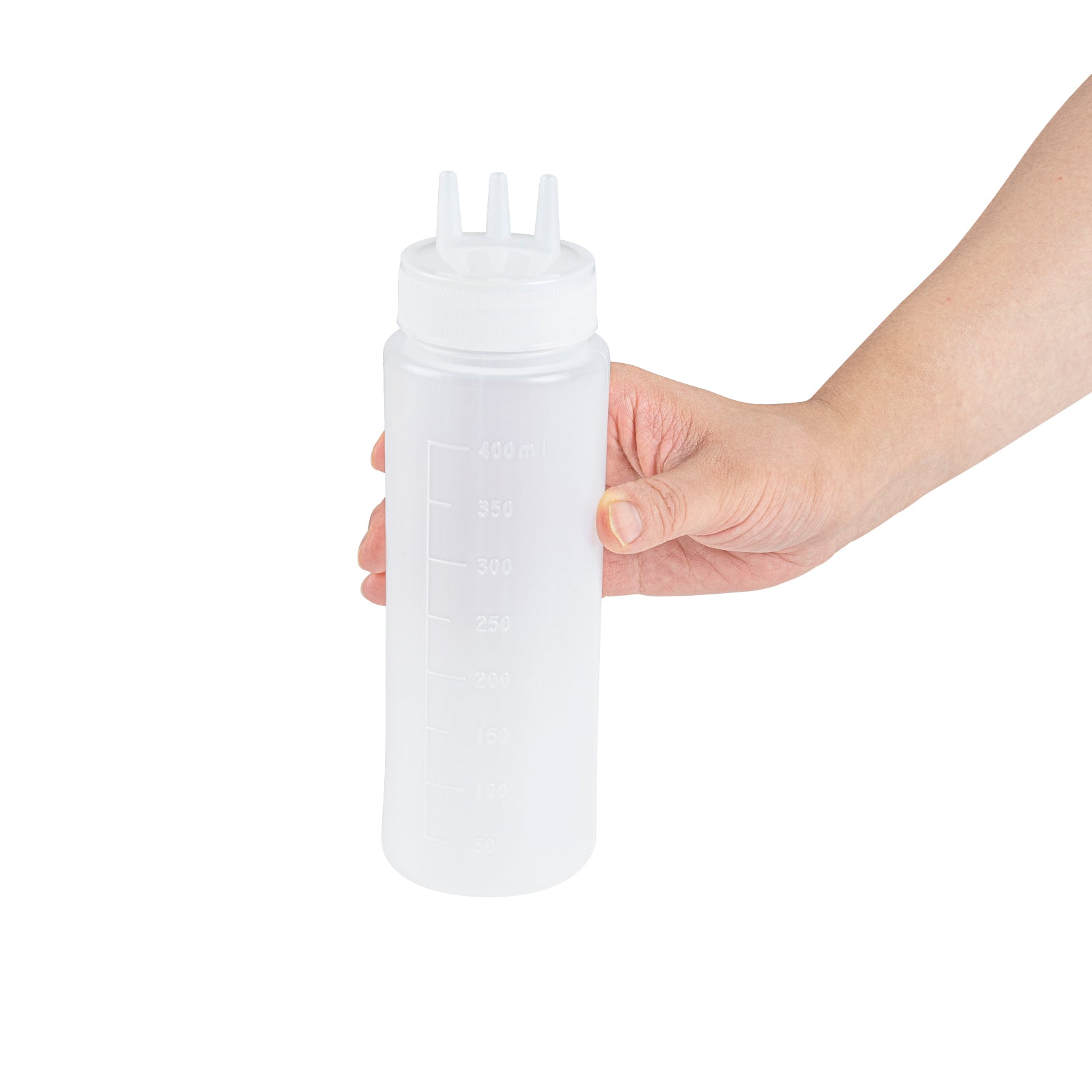 16 oz Clear Plastic Squeeze Bottles with Triple Dispersion Tip - 6 Pack (2.5