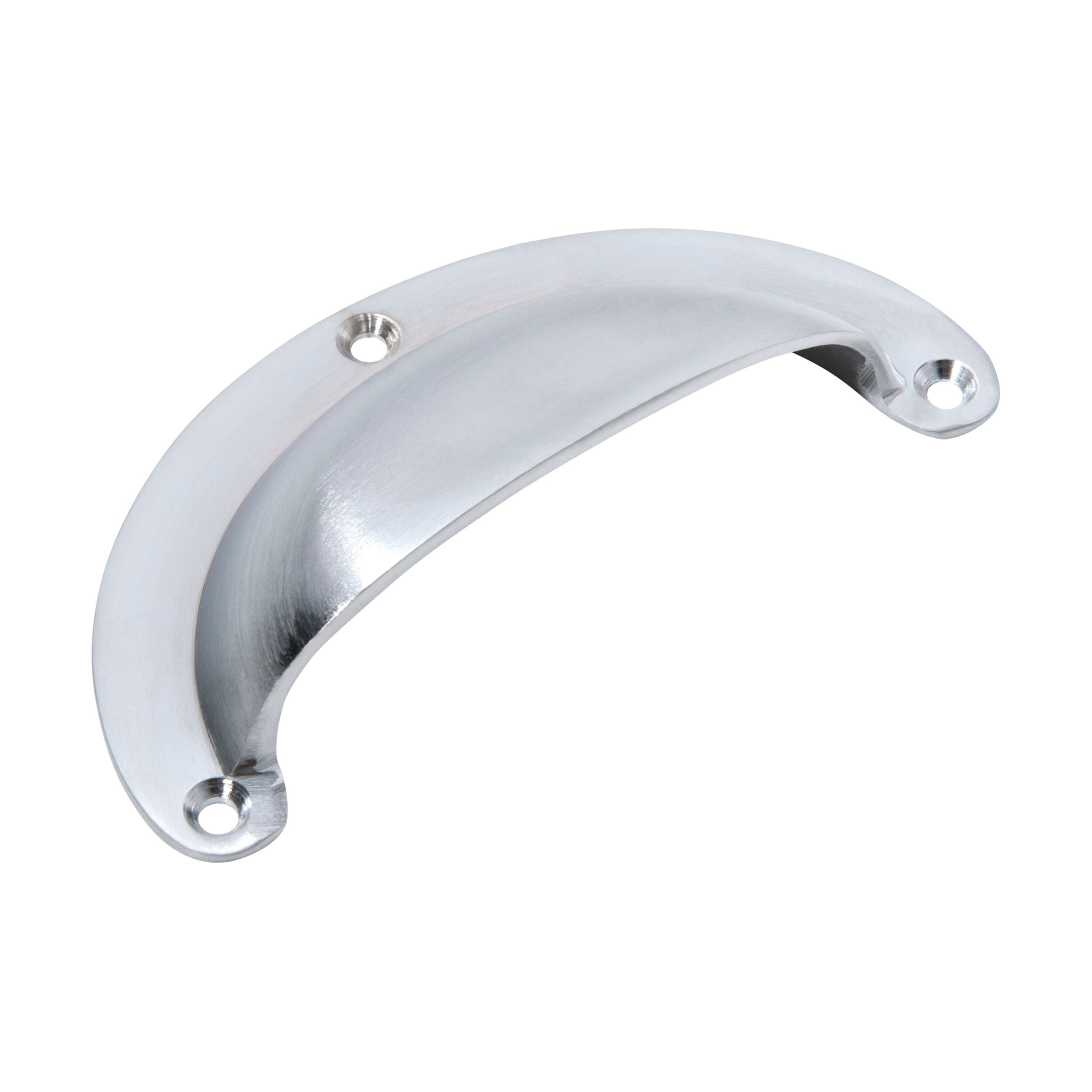 Classic Large Satin Chrome Drawer Pulls 100x40mm (3.94x1.57 Inch) - Vintage Cabinet Handles for Kitchen, Bathroom & Furniture Upgrade