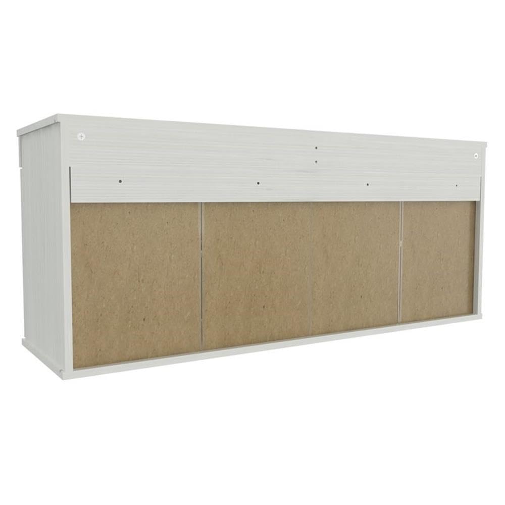 Shaker Style Wall Mounted 2-Door Buffet Cabinet - Kitchen & Dining Room Storage with Brushed Metal Knobs, Easy Assembly, Washed Oak Finish | Perfect for Small Space Organization & Home Decor