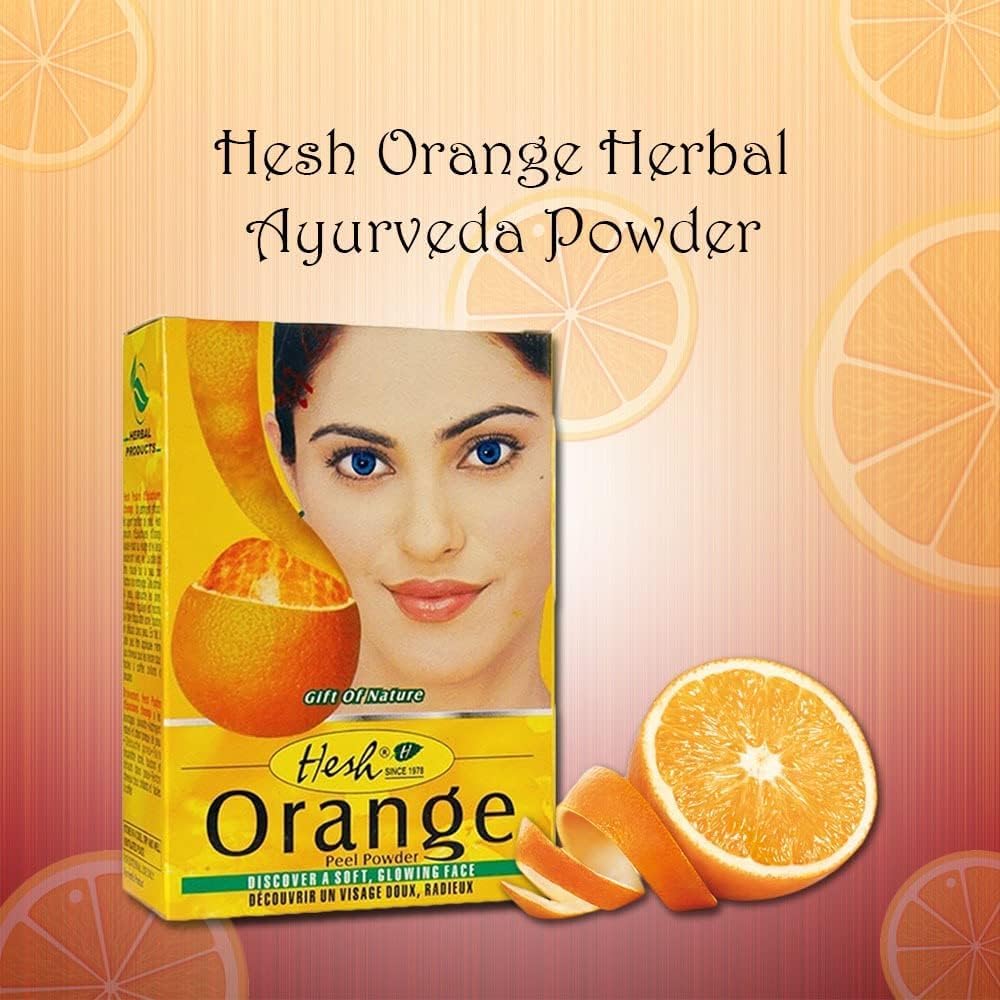 Hesh Pharma 100% Pure Orange Peel Powder - 100g Natural Exfoliant for Skin & Hair Care | DIY Face Masks, Scrubs & Brightening Treatments