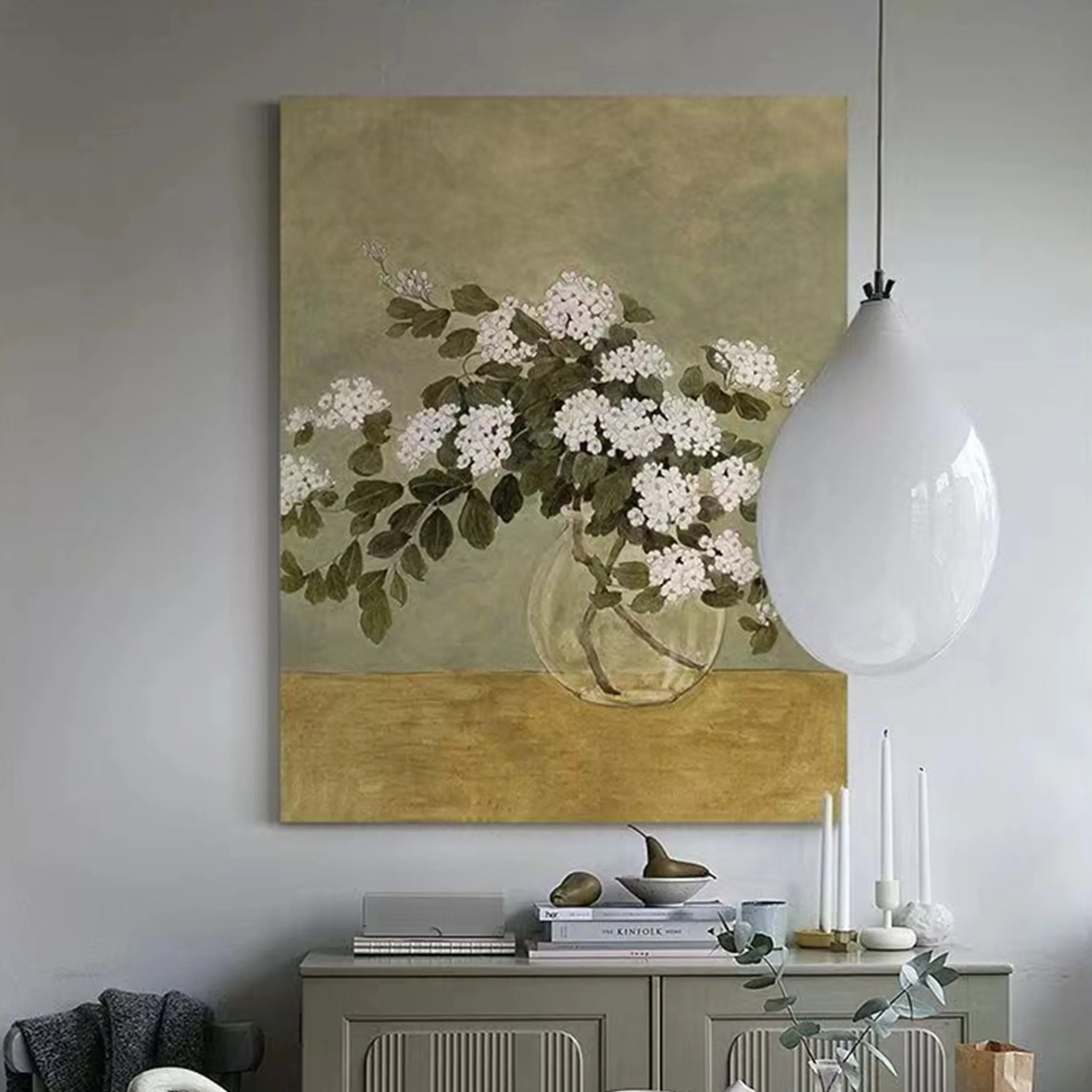 Beautiful Flower and Tree Painting #FT068 - Handmade Canvas Art for Home Decor, Living Room, Bedroom & Office Wall