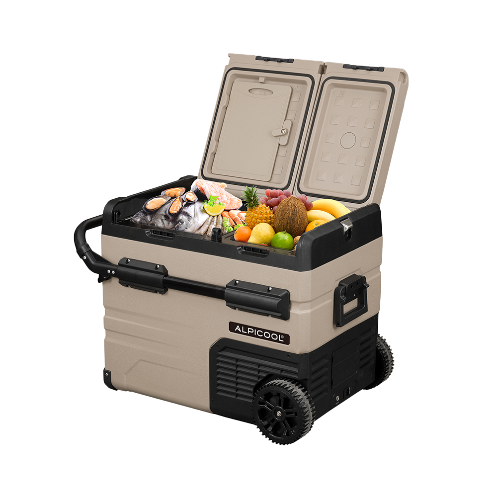 Alpicool TAW45 12V/24V Dual Zone Portable Car Refrigerator Freezer for Camping, Road Trips & Outdoor Adventures - 45 Quart Compact Fridge for Food, Drinks & Medicine Storage