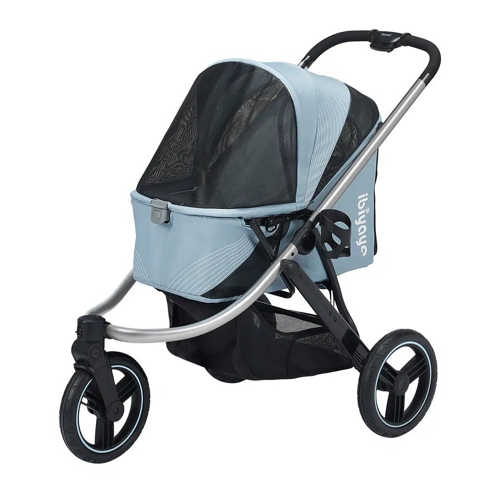 The Beast Pet Jogging Stroller - Lightweight & Durable Dog Stroller for Small to Medium Pets, Flash Grey | Perfect for Outdoor Walks, Jogging & Vet Visits