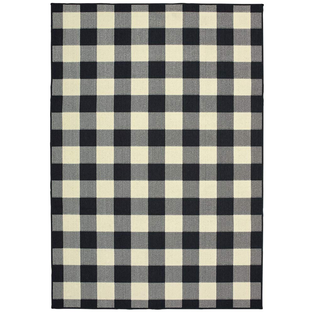 Moretti Parker Area Rug 1932K Black Plaid Country 7'10