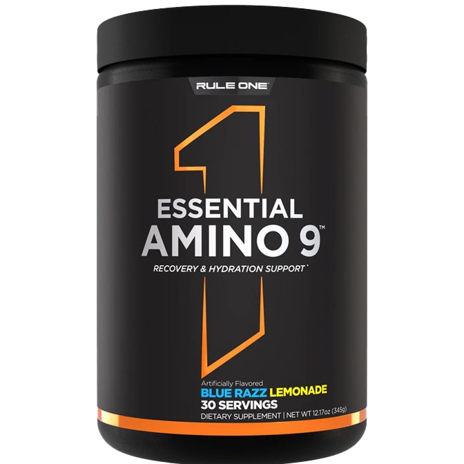 Essential Amino 9 BCAA Powder - Blue Razz Lemonade Flavor 345g | Muscle Recovery & Workout Supplement for Athletes & Fitness Enthusiasts