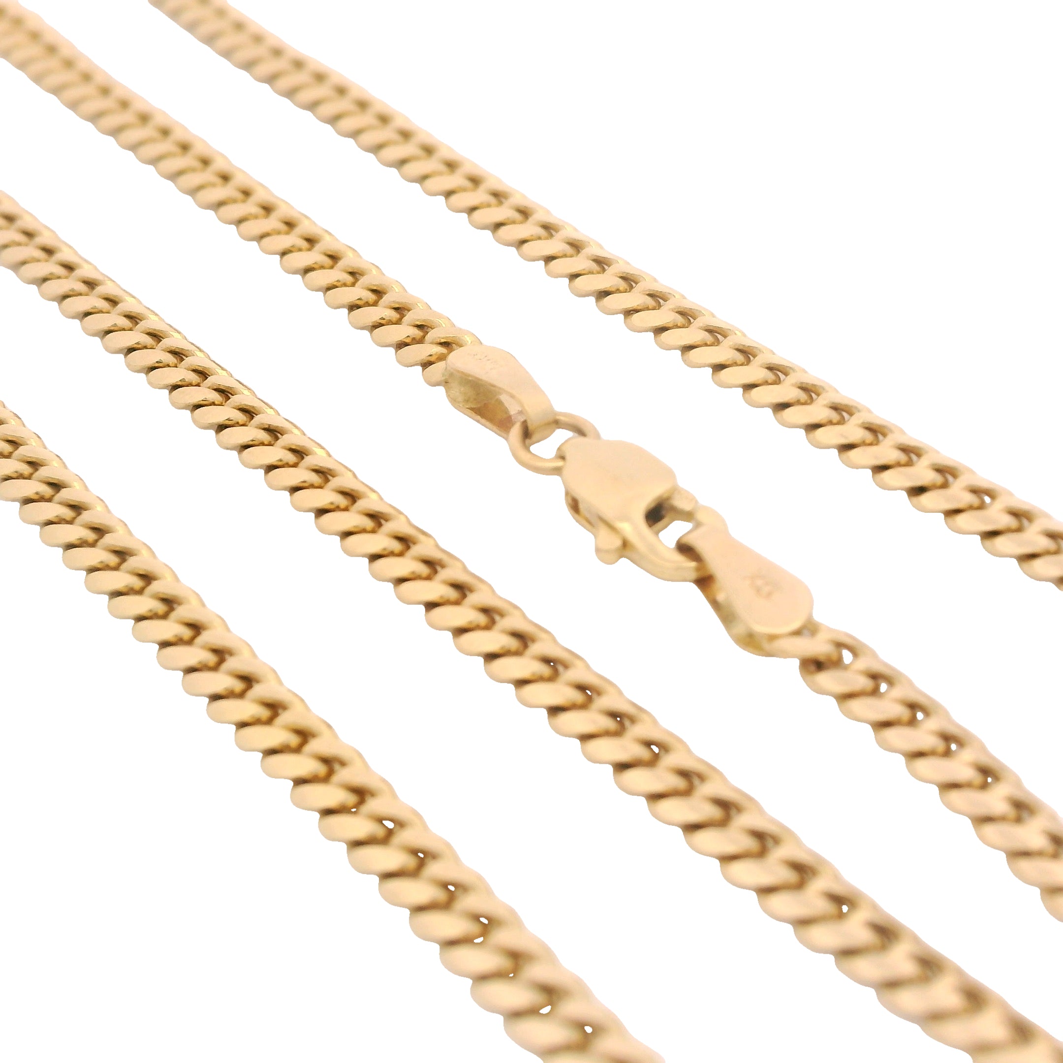 14K Solid Gold Cuban Miami Chain Necklace for Men - 3MM Width, 22 Inches - Durable & Stylish Jewelry for Everyday Wear, Gifts & Special Occasions