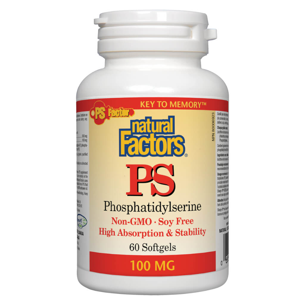 100mg Phosphatidylserine (PS) Supplement for Memory, Focus & Stress Relief - Brain Health Support for Adults & Students