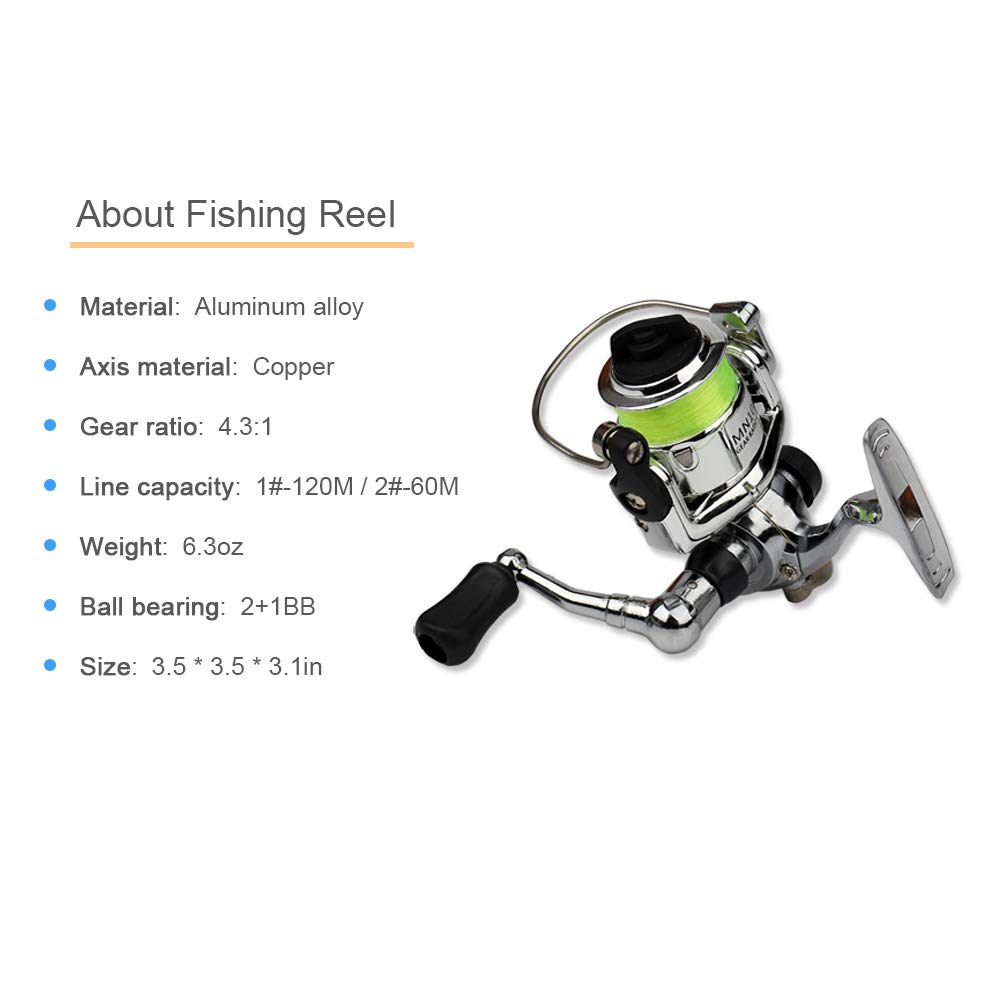Lixada Telescopic Fishing Rod and Reel Combo Kit - Compact Mini Pen Fishing Pole with Spinning Reel - Perfect for Travel, Backpacking & Lightweight Fishing Adventures