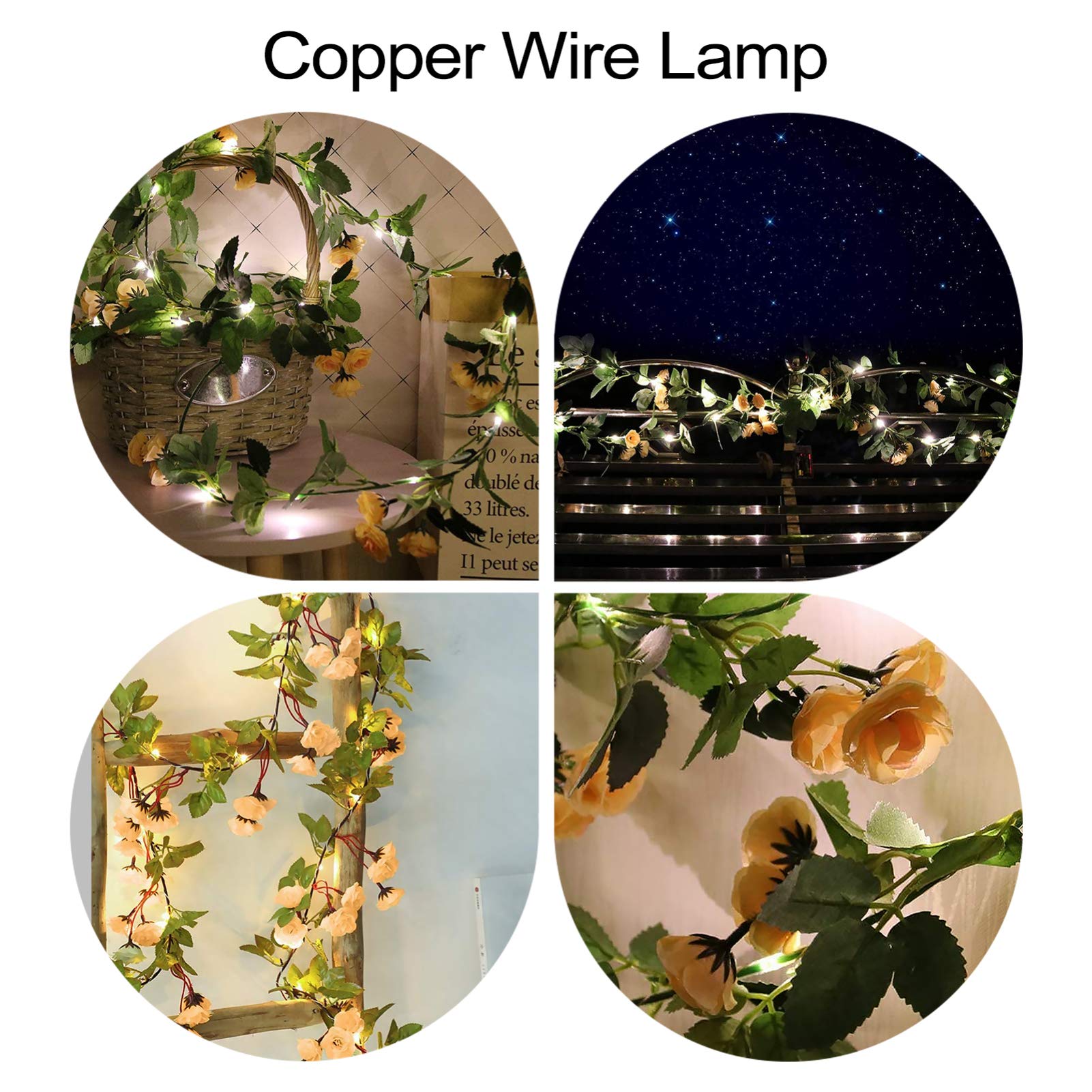 Artificial Rose Flower Garland with LED Lights - Pink Wedding Christmas Party Decor, Floral Wreath for Home, Garden, and Holiday Celebrations