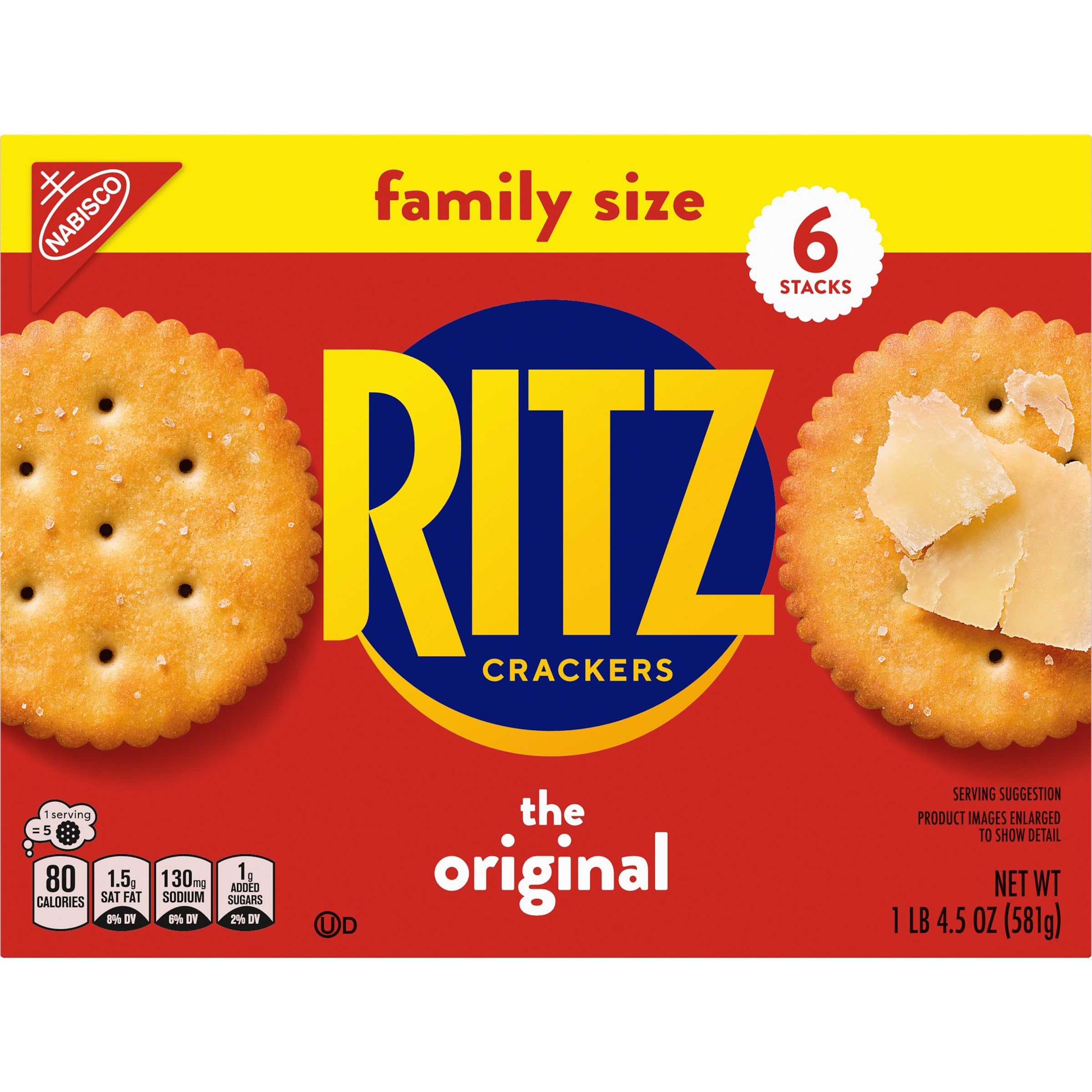 RITZ Original Crackers - Family Size 20.5 oz Box | Delicious Snacks for Kids & Adults | Perfect for Lunchboxes, Parties & On-the-Go Snacking